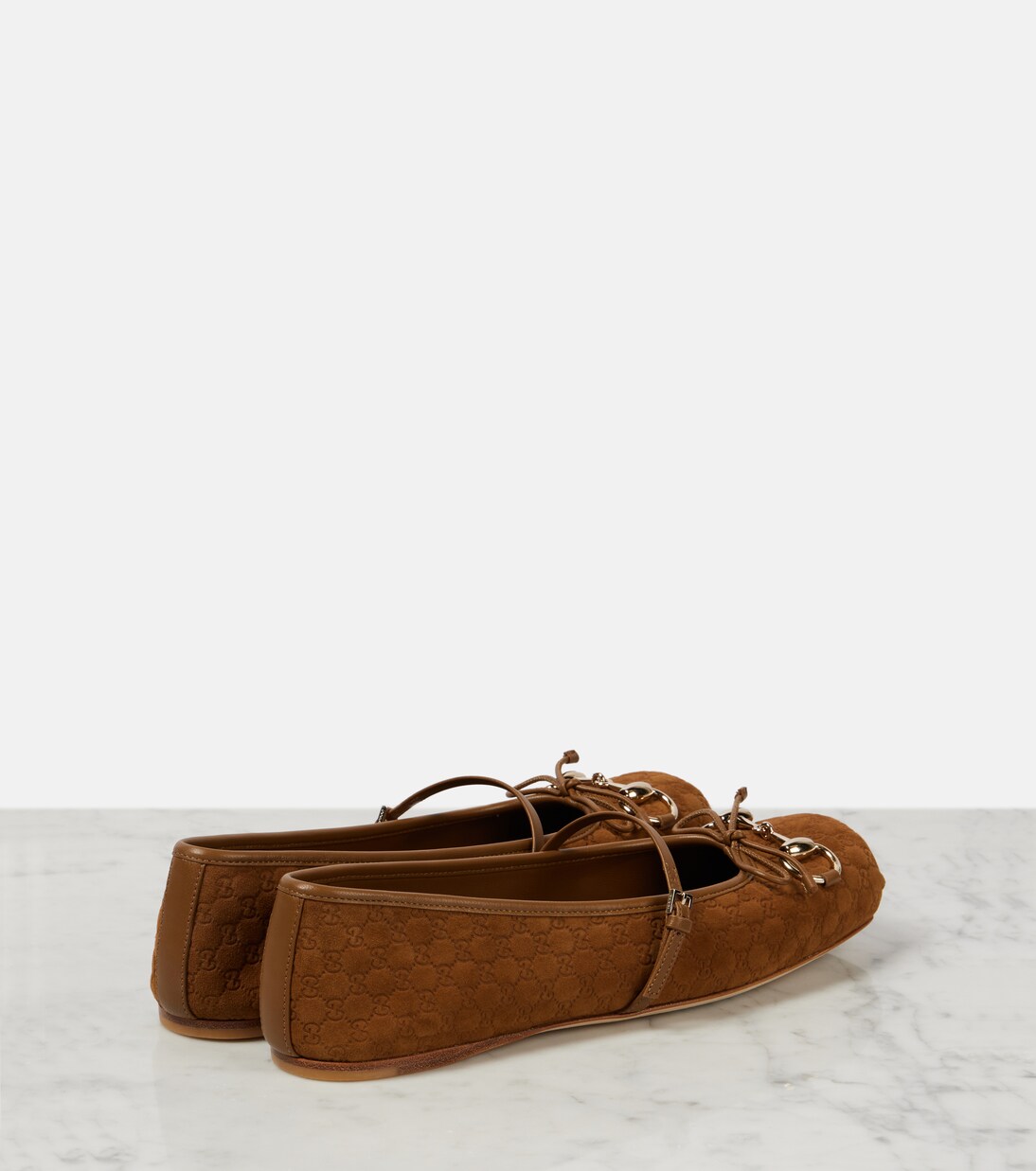 Gucci Horsebit GG suede ballet flats | Gucci