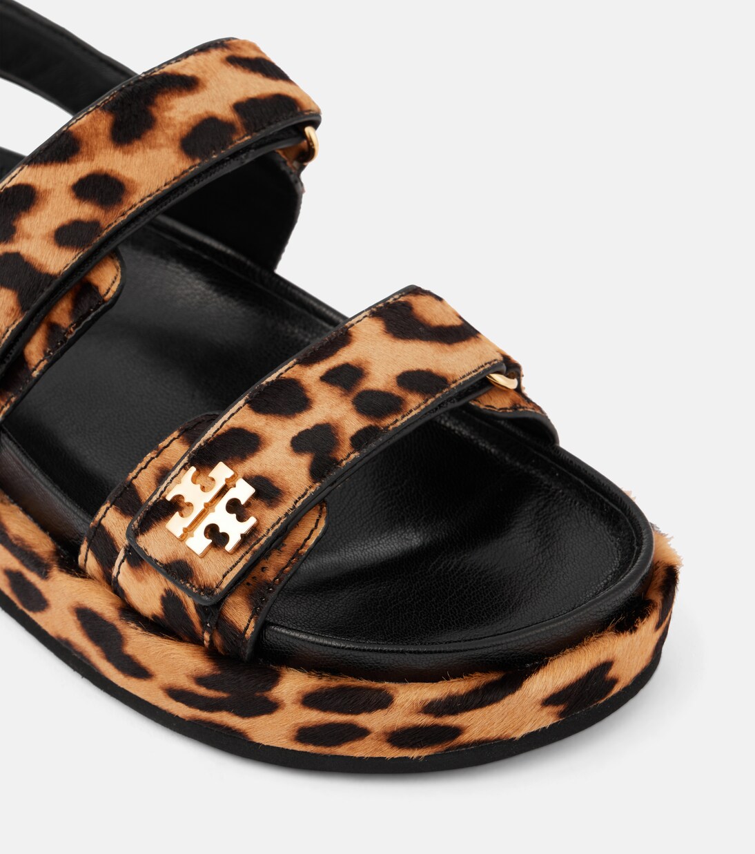 Bedruckte Plateausandalen Kira aus Kalbshaar | Tory Burch