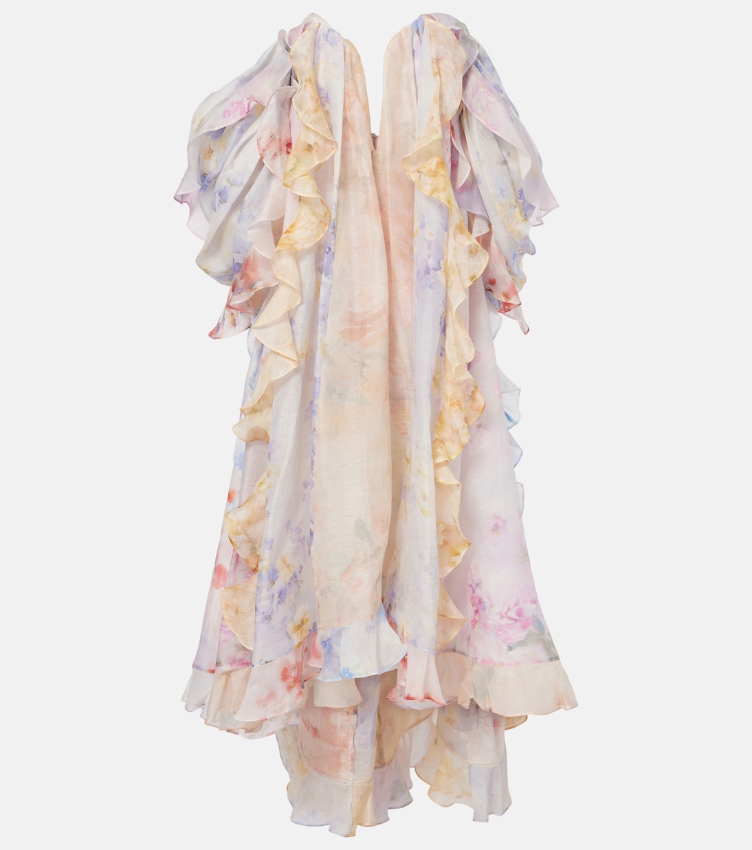 Crush linen and silk organza maxi dress | Zimmermann