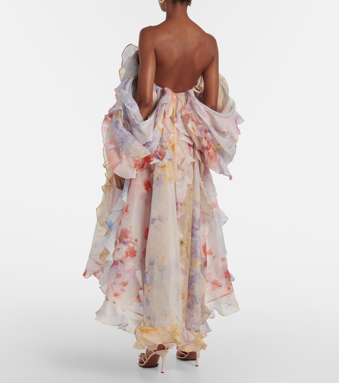Crush linen and silk organza maxi dress | Zimmermann