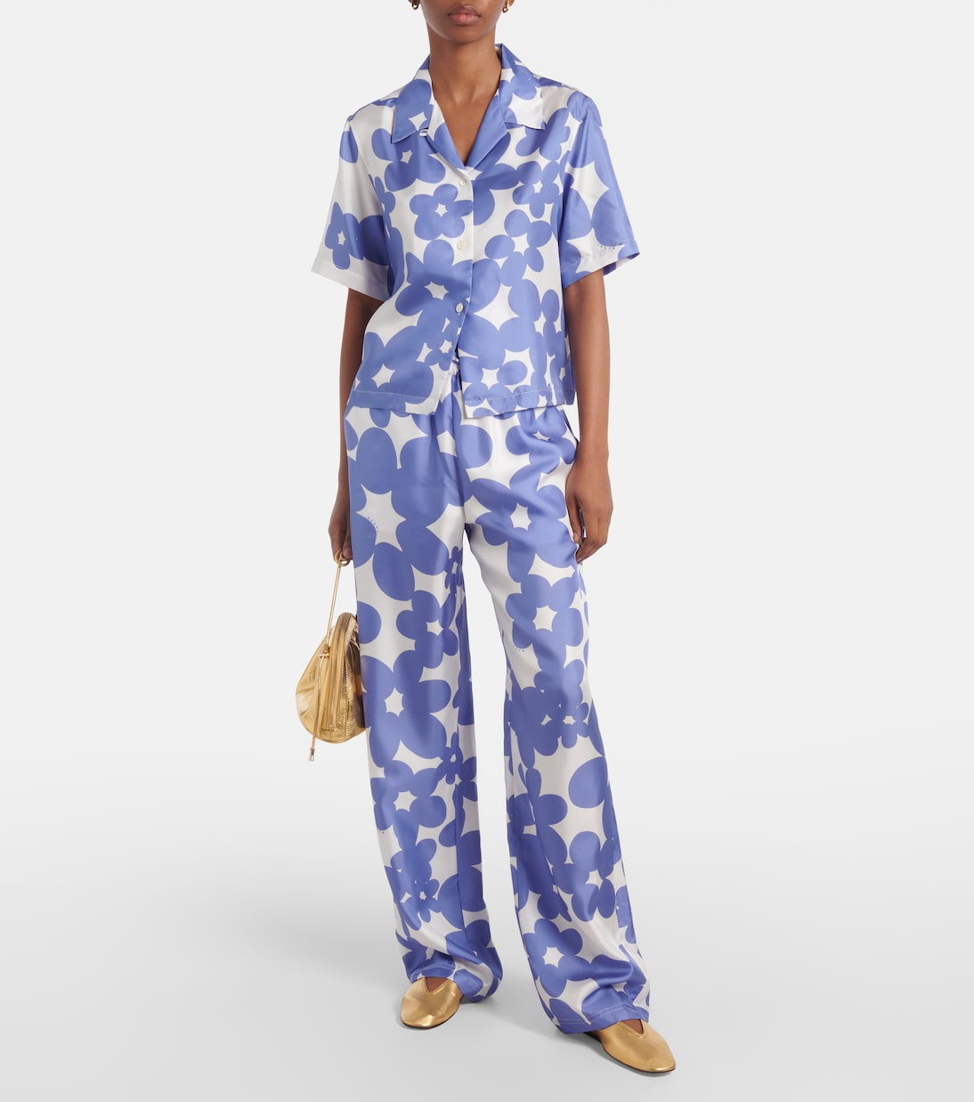 Pantalon ample en soie à fleurs | Marni