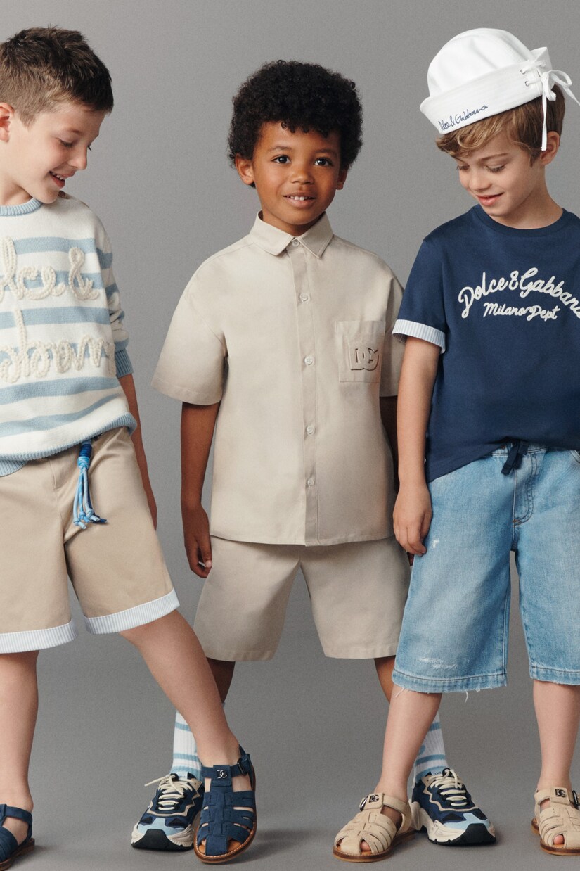 DG cotton-blend gabardine shirt | Dolce&Gabbana Kids