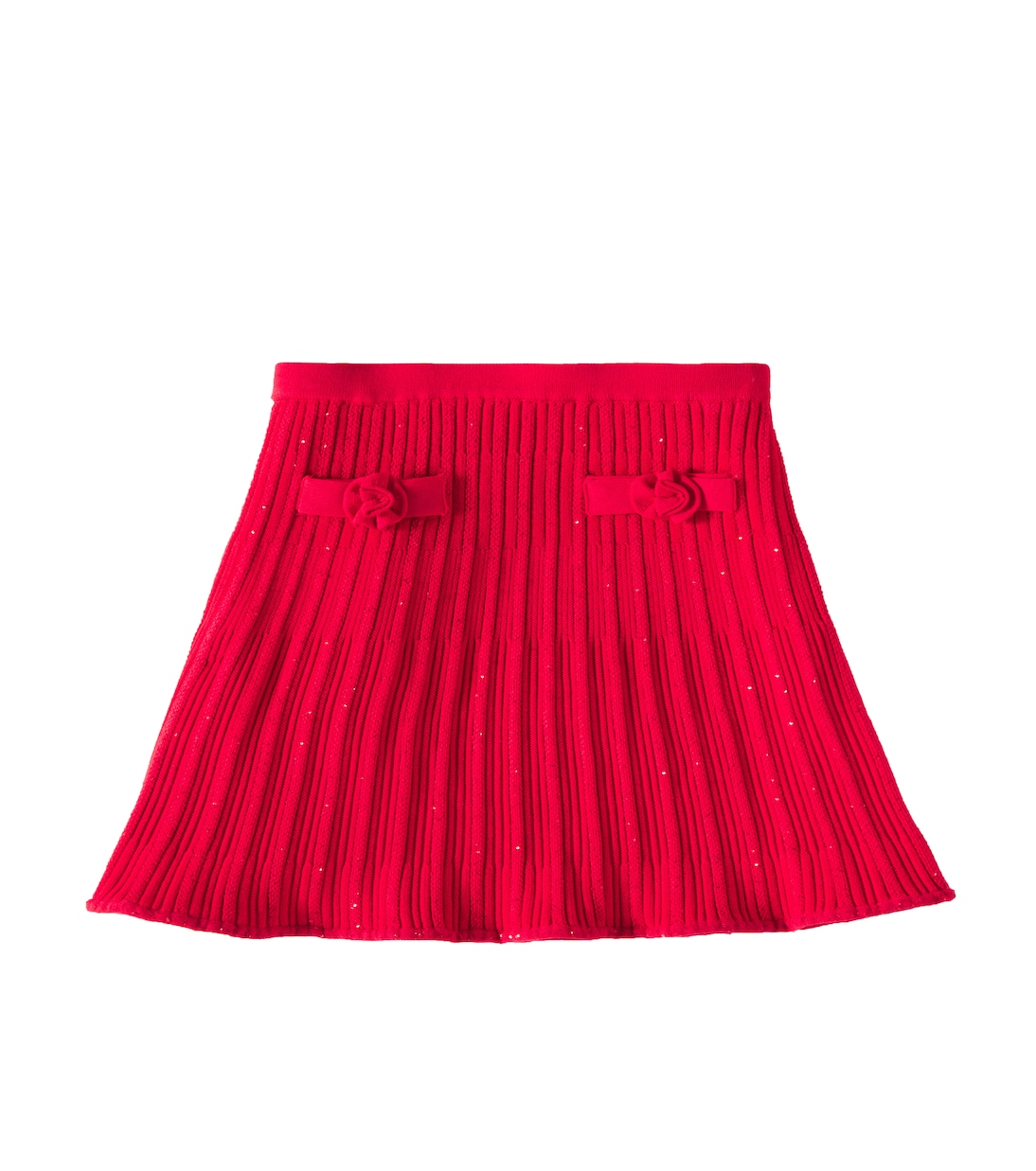 Floral-appliqué ribbed-knit skirt | Self-Portrait Kids