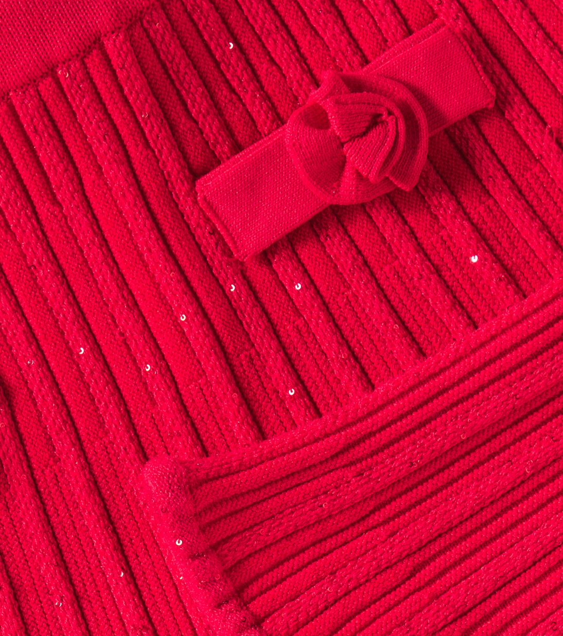 Floral-appliqué ribbed-knit skirt | Self-Portrait Kids