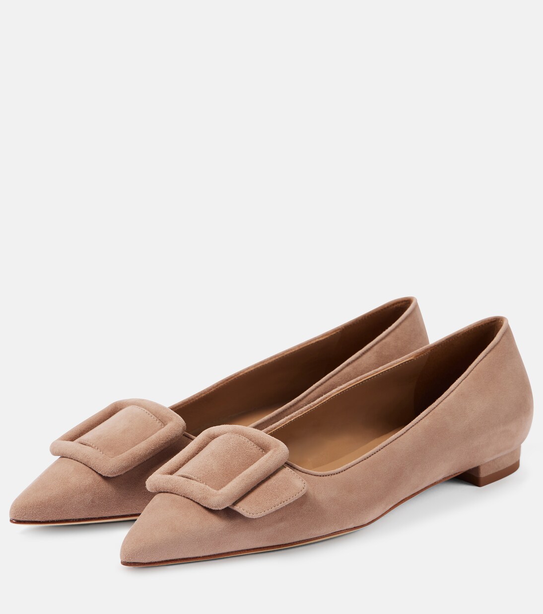 Maysalepumpflat suede ballet flats | Manolo Blahnik