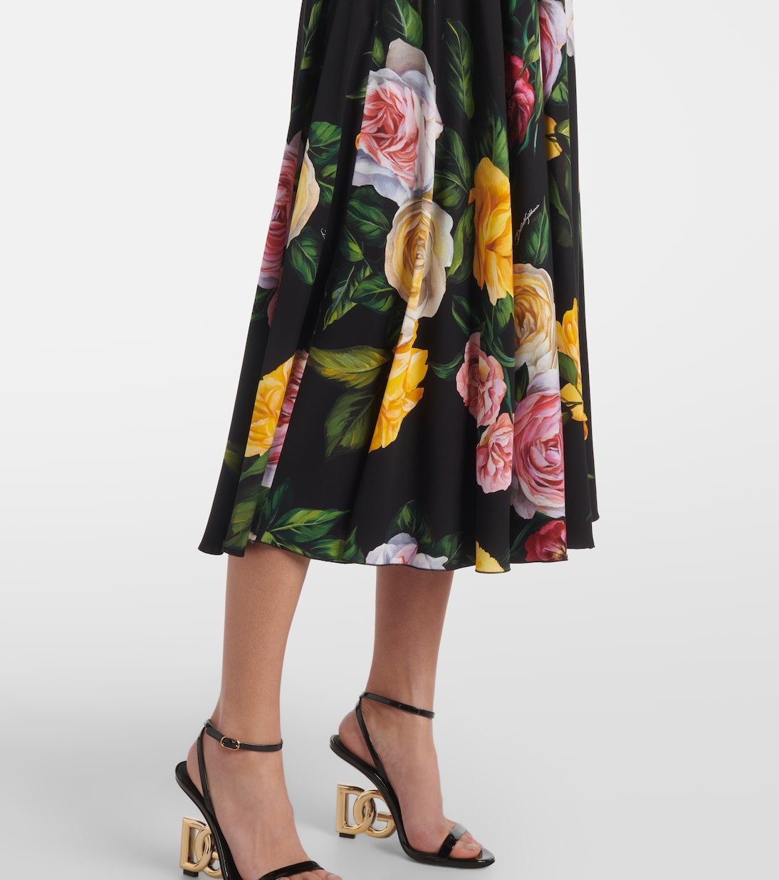 Falda en charmeuse de mezcla de seda | Dolce&Gabbana