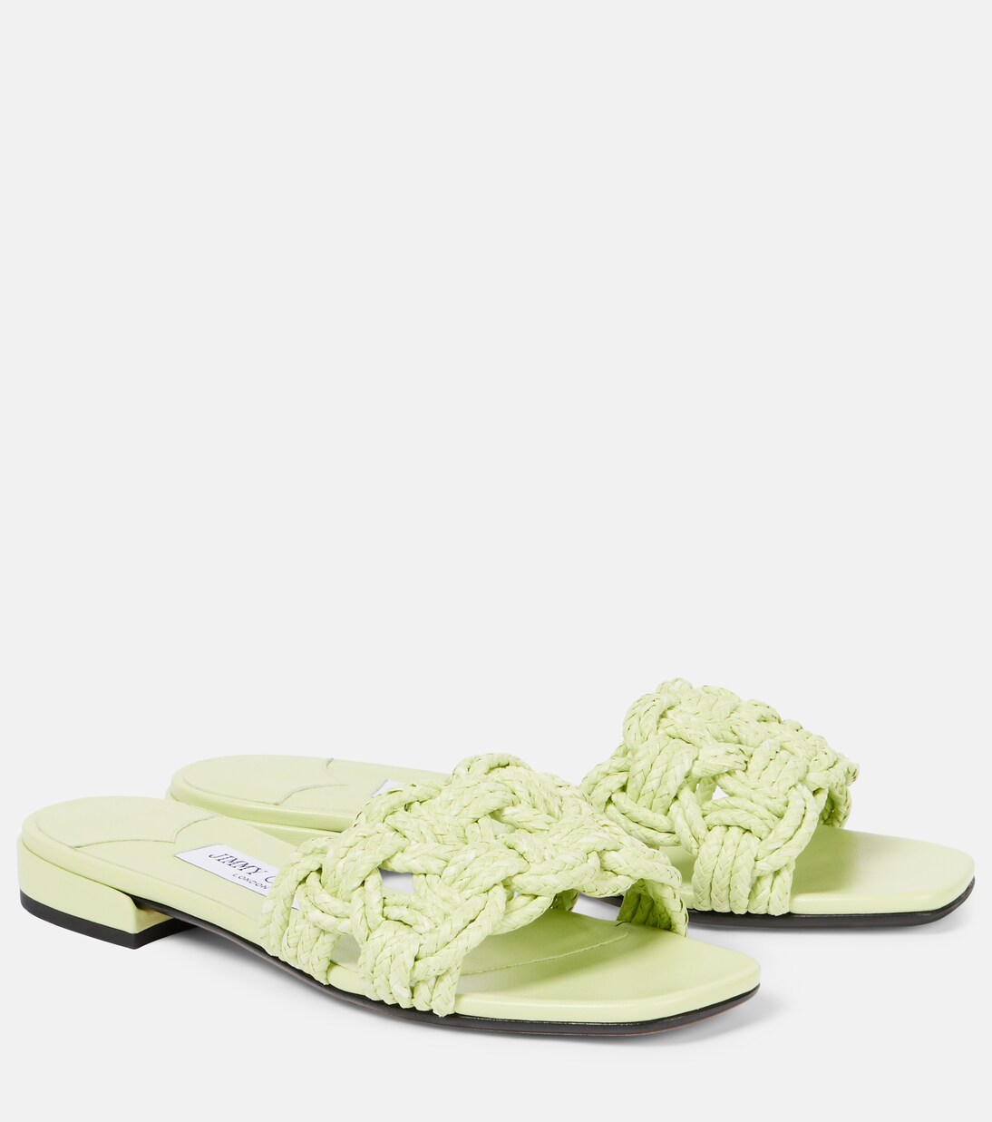 Chara raffia and leather slides | Jimmy Choo
