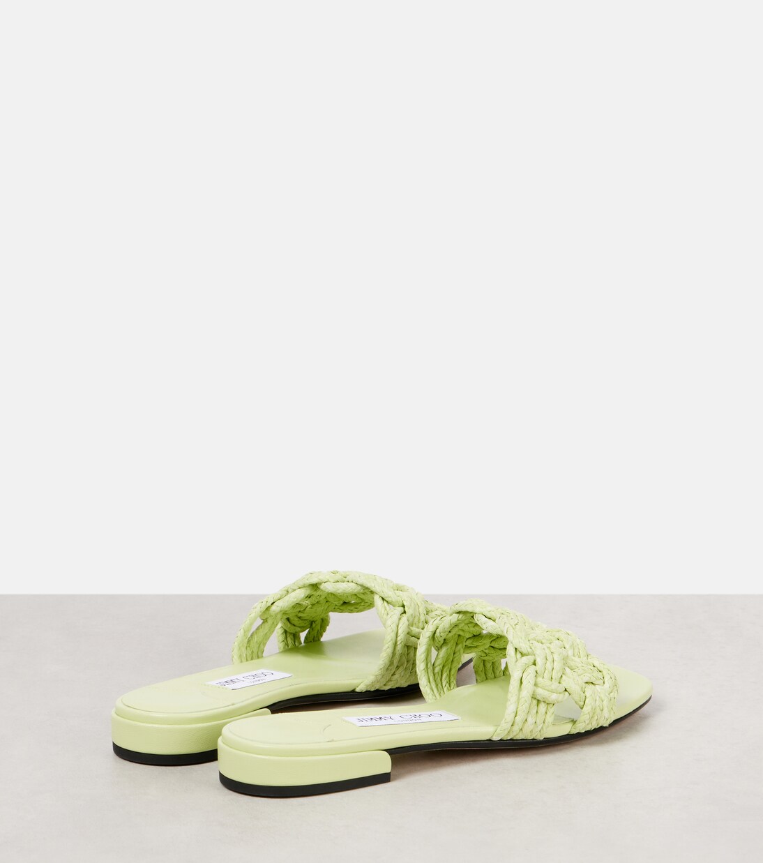 Chara raffia and leather slides | Jimmy Choo