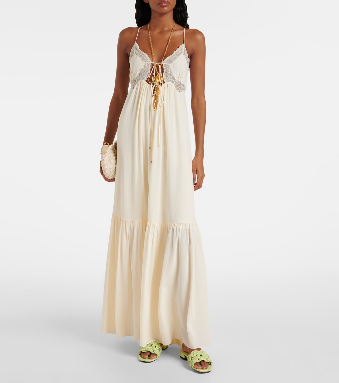 Chara raffia and leather slides | Jimmy Choo