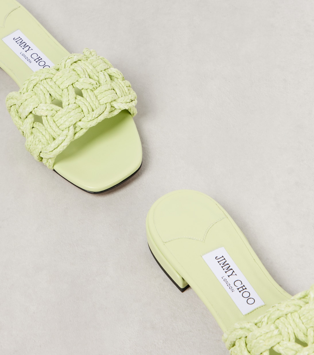 Chara raffia and leather slides | Jimmy Choo
