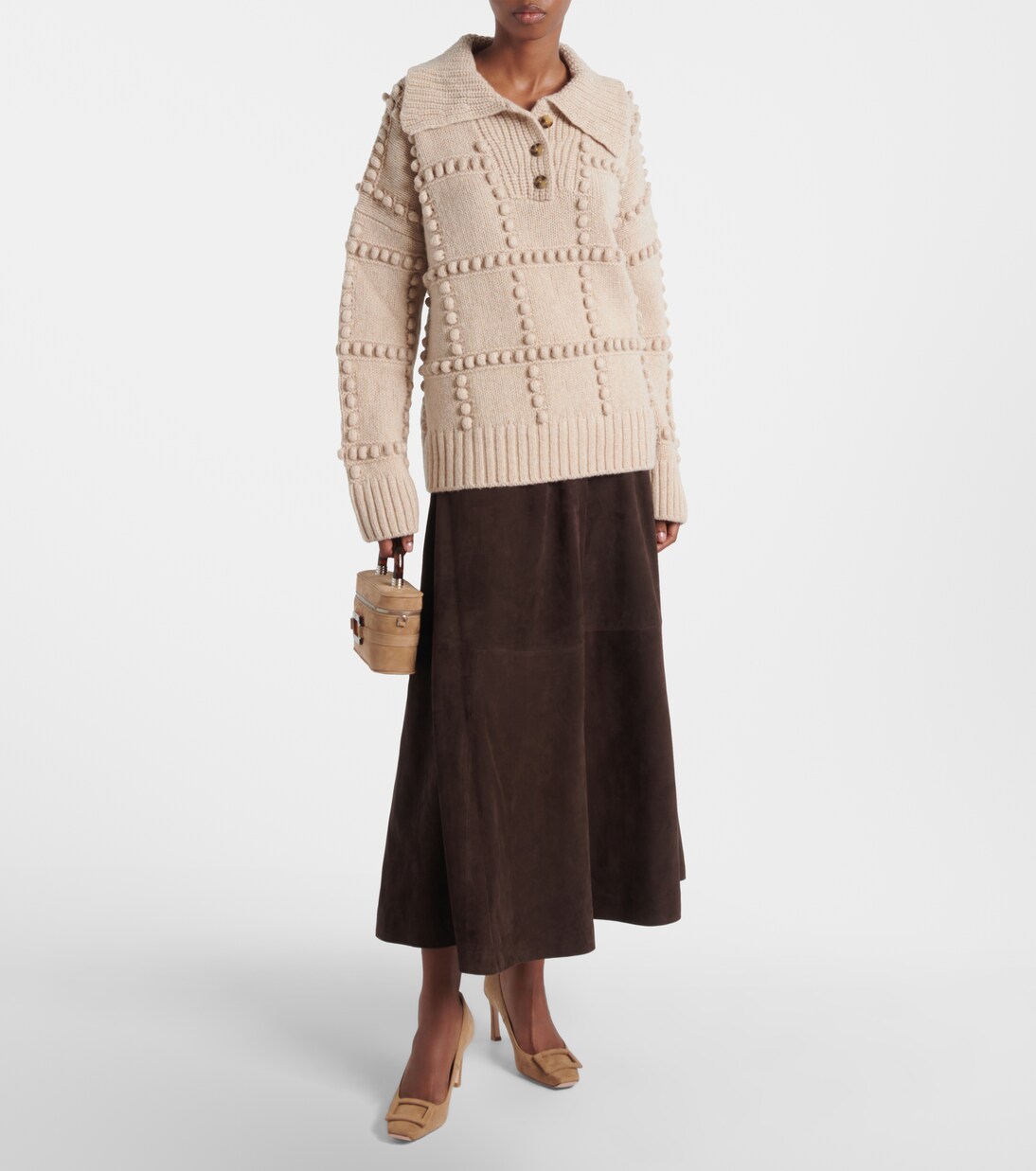 Schultertasche Vanity Mini aus Veloursleder | Roger Vivier