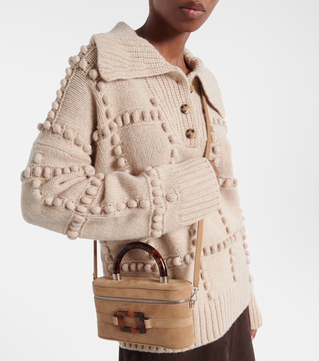 Schultertasche Vanity Mini aus Veloursleder | Roger Vivier