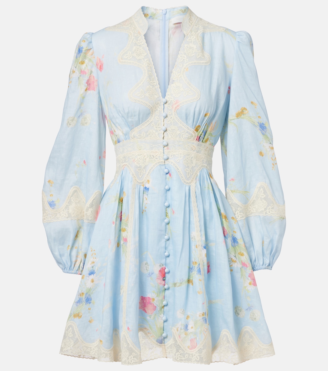 Lucky Lace floral linen minidress | Zimmermann