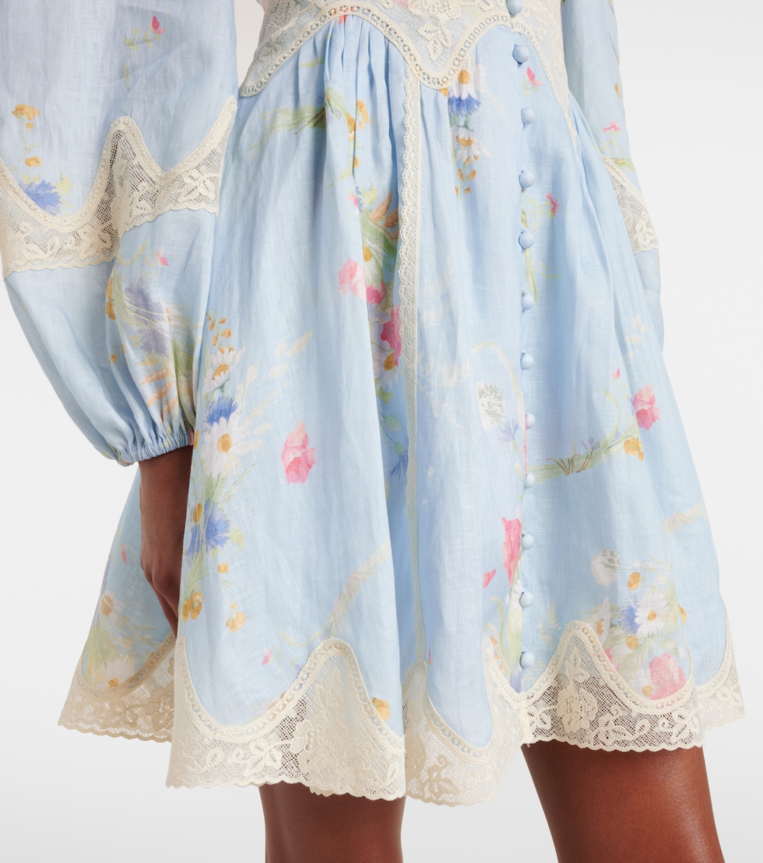Lucky Lace floral linen minidress | Zimmermann