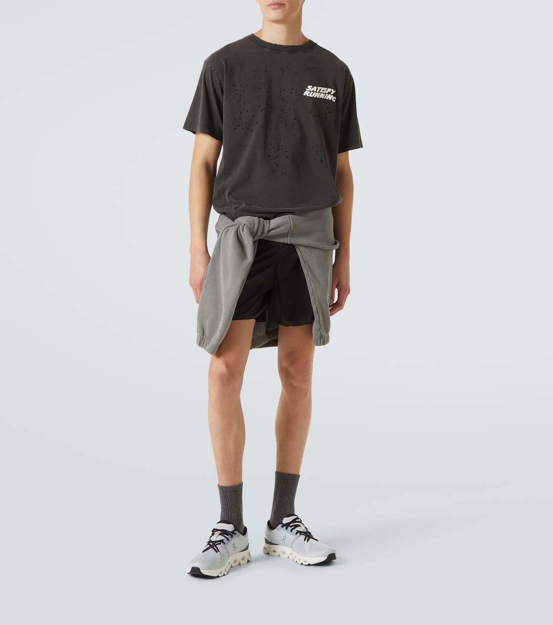 MothTech distressed cotton jersey T-shirt | Satisfy