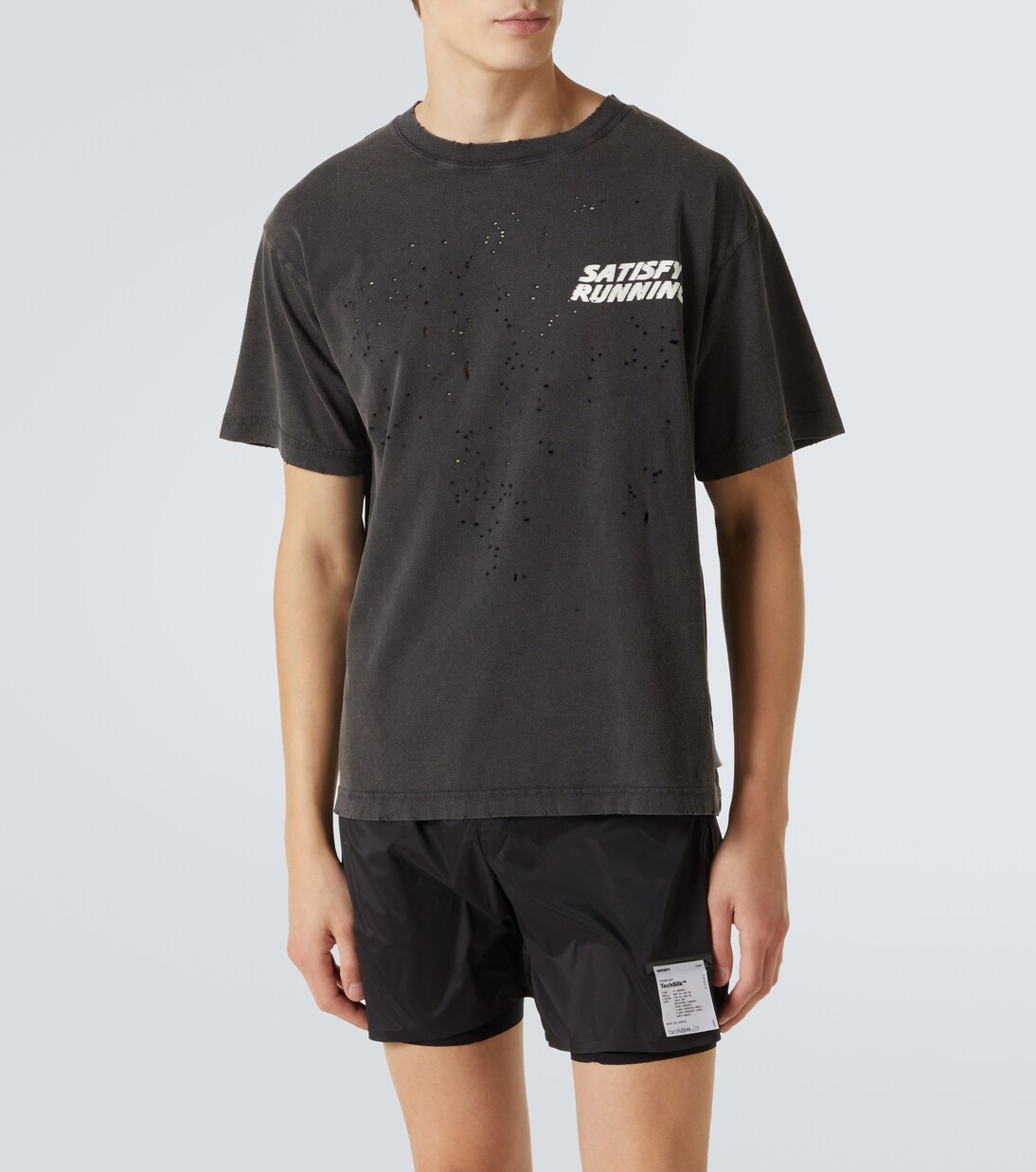 MothTech distressed cotton jersey T-shirt | Satisfy