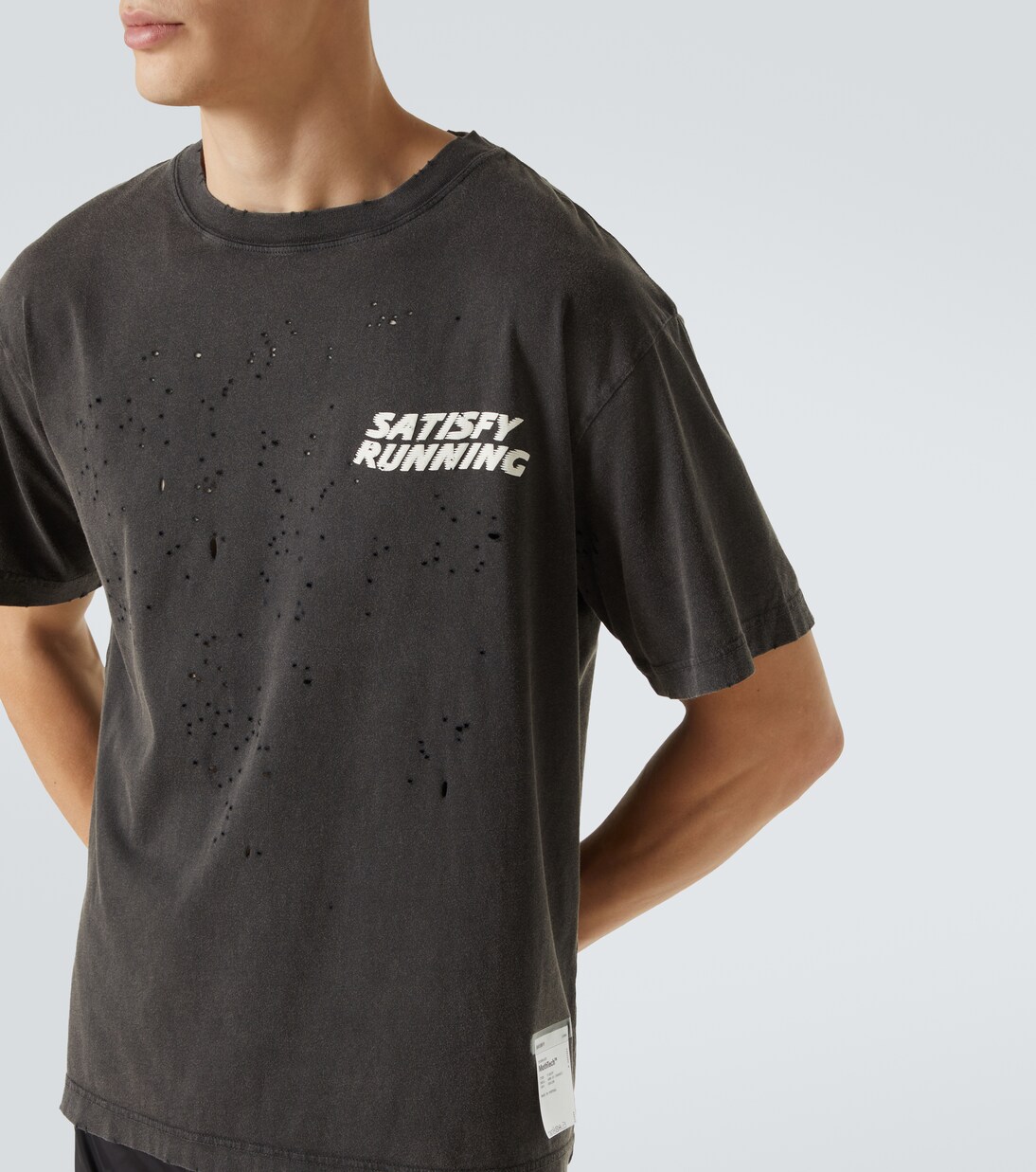 MothTech distressed cotton jersey T-shirt | Satisfy