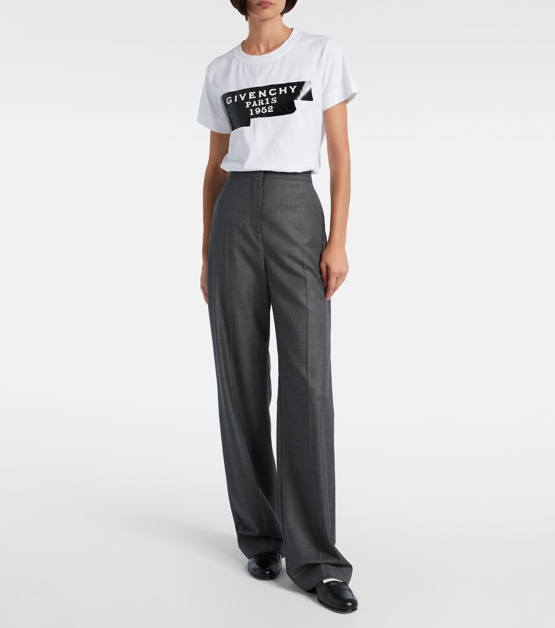 Gerade High-Rise-Hose aus Wolle | Givenchy