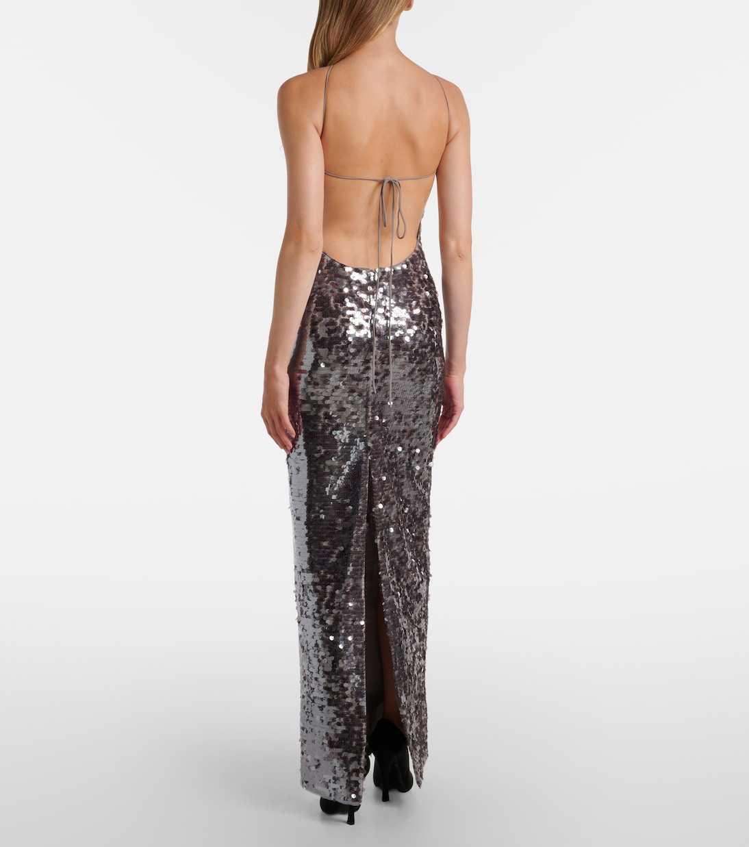 Floral-appliqué sequined gown  | Magda Butrym