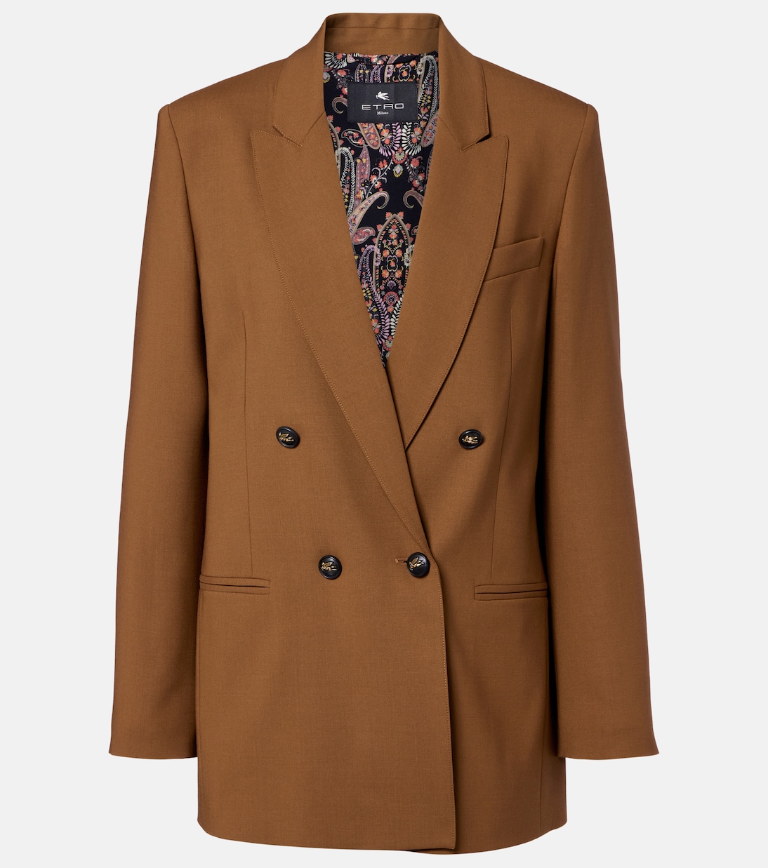 Double-breasted wool-blend blazer | Etro