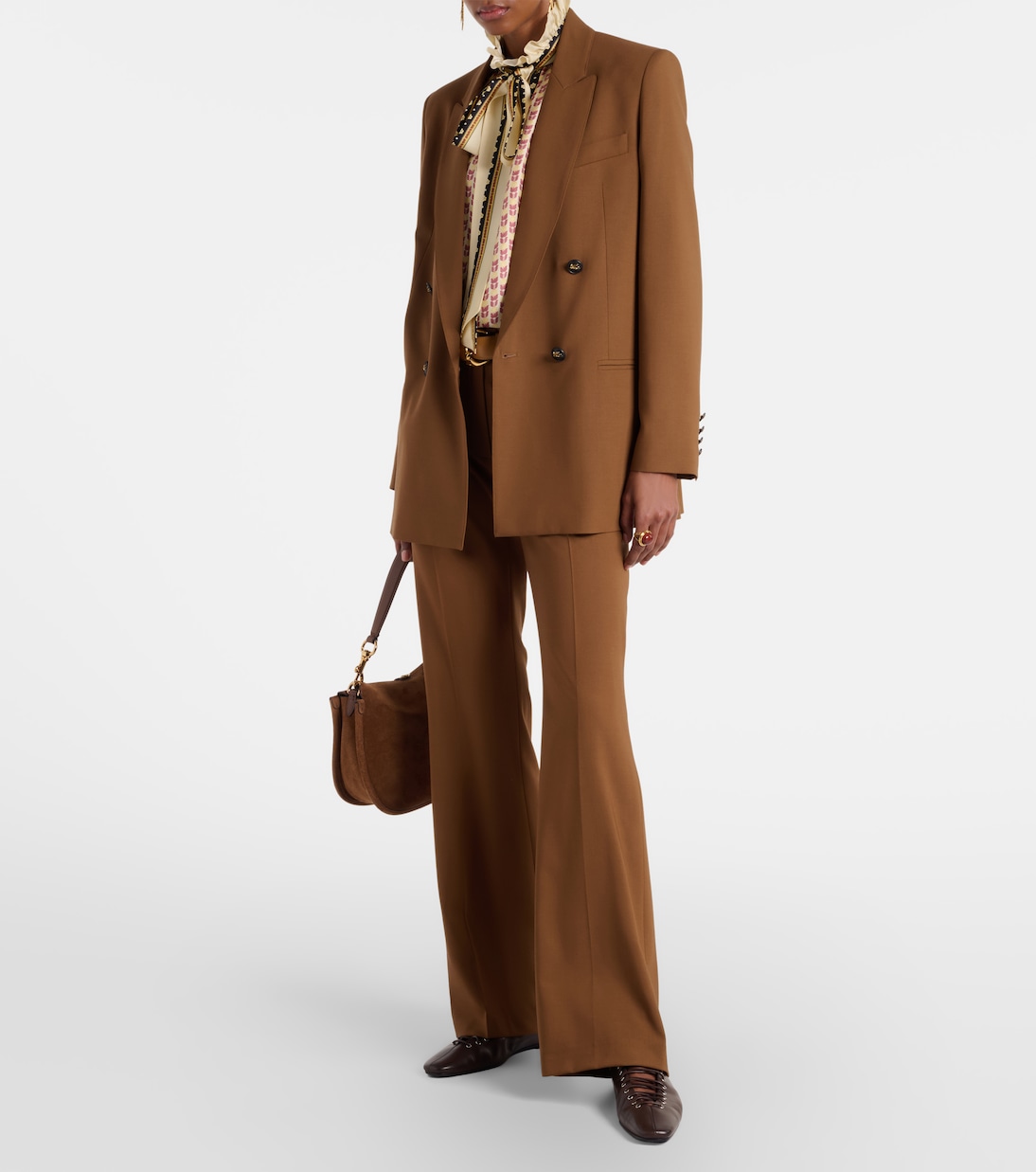 Double-breasted wool-blend blazer | Etro