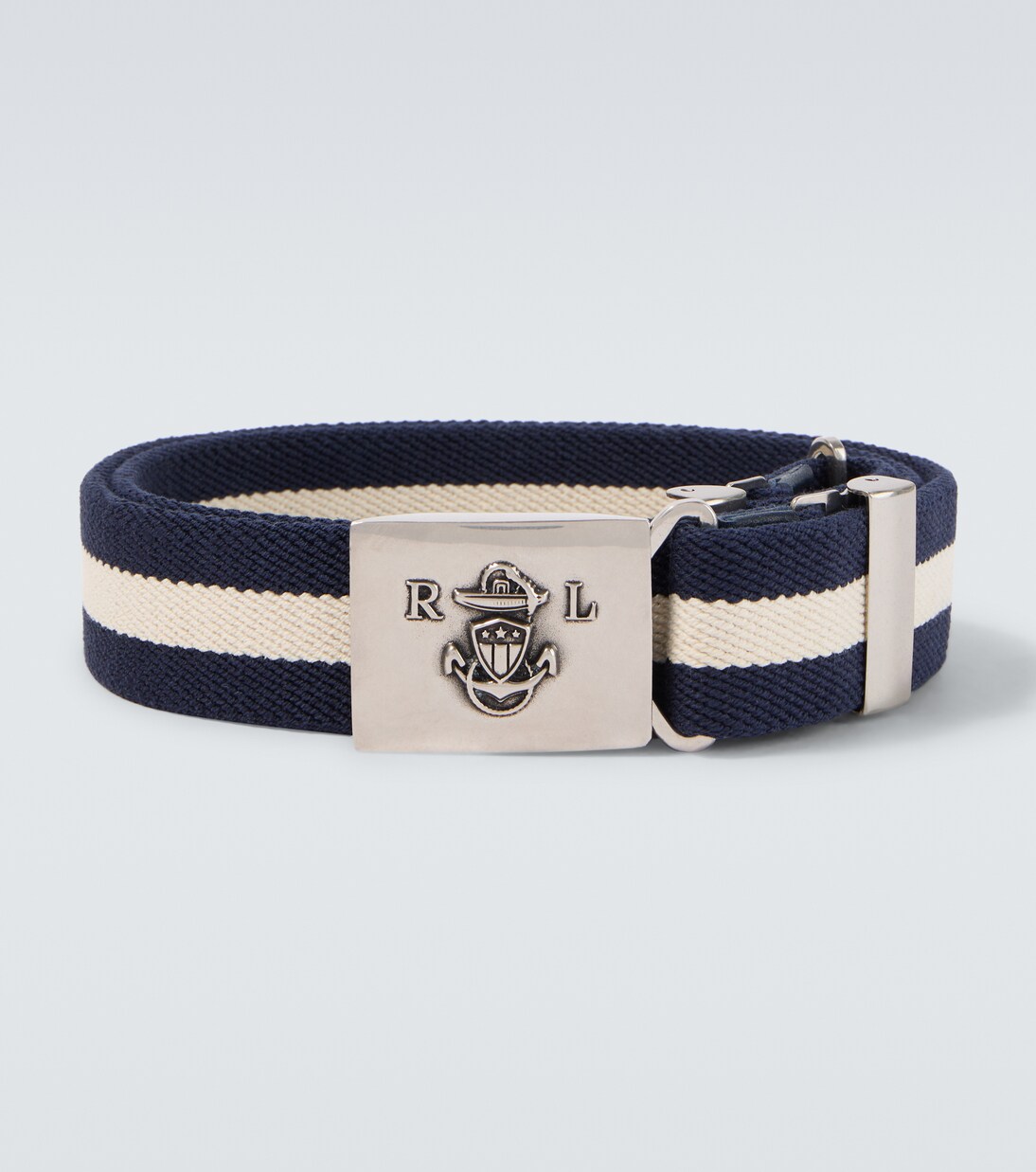Striped leather-trimmed belt | Ralph Lauren Purple Label
