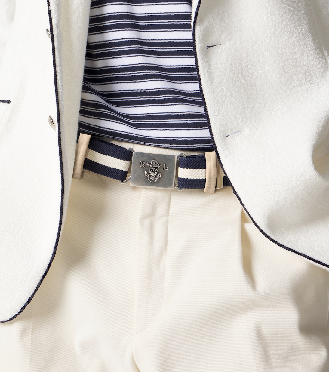 Striped leather-trimmed belt | Ralph Lauren Purple Label