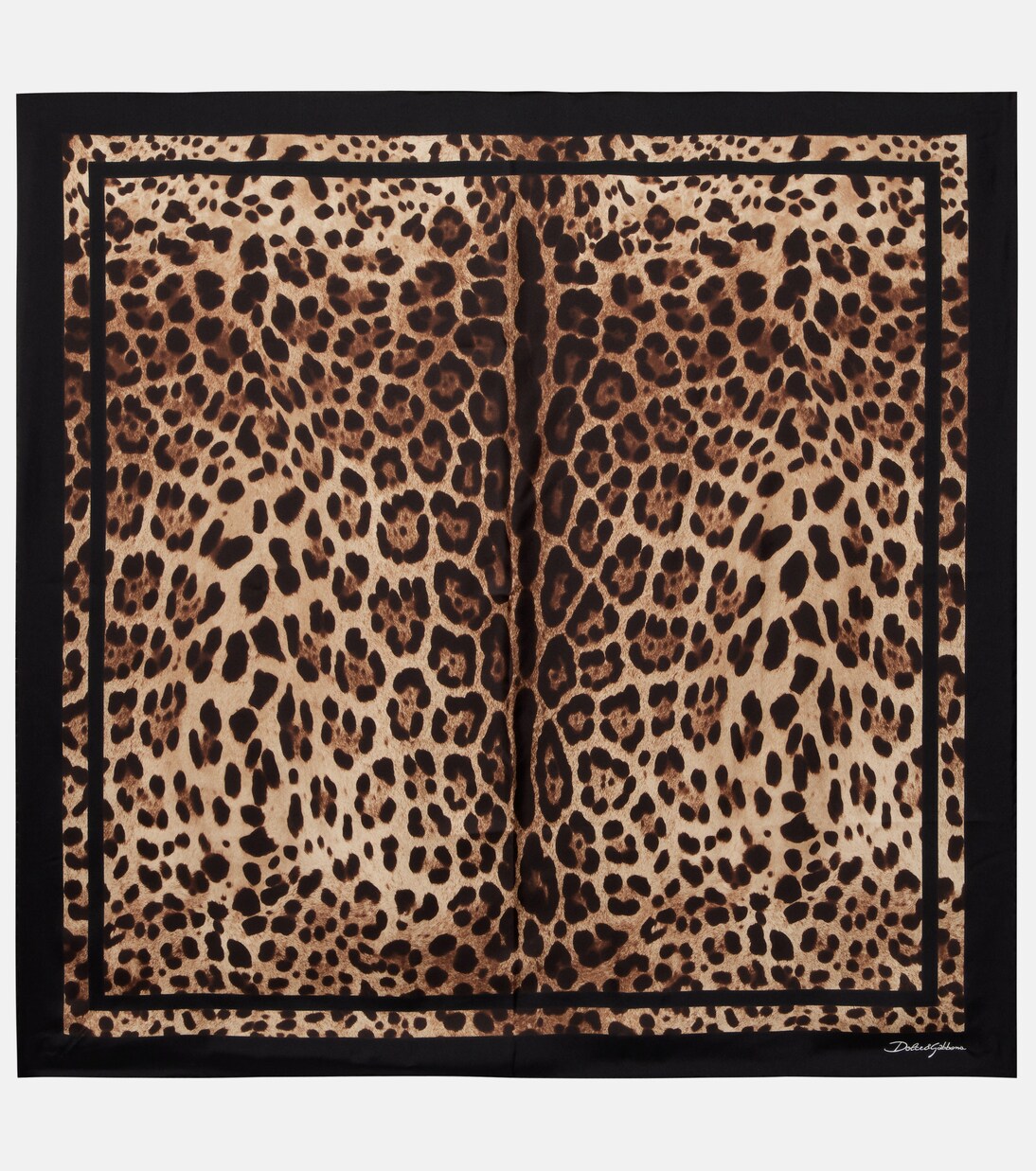 Leopard-print silk scarf | Dolce&Gabbana