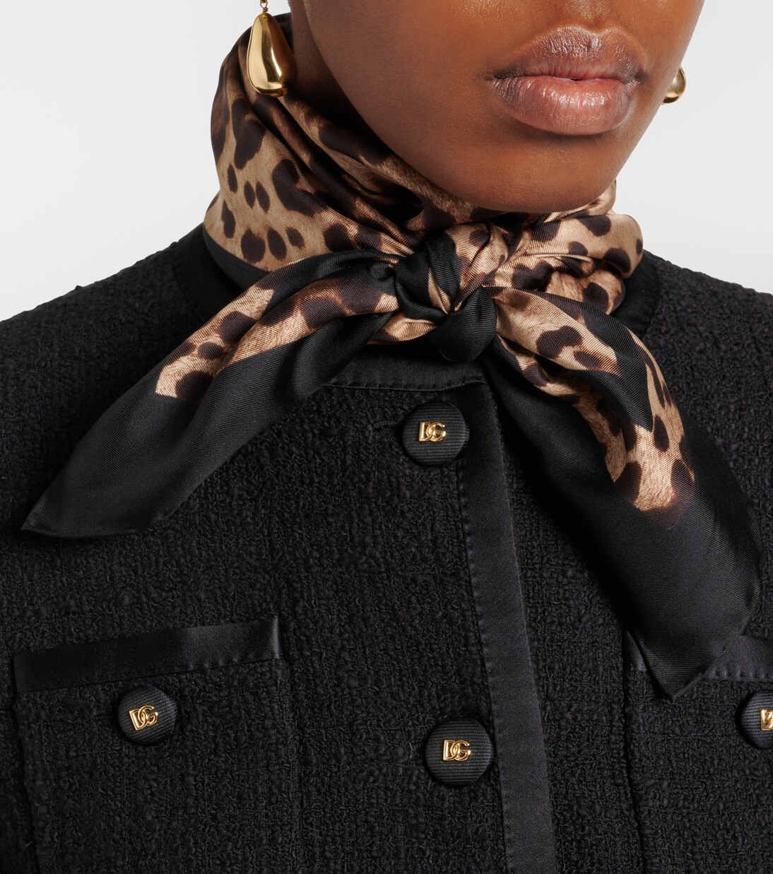 Leopard-print silk scarf | Dolce&Gabbana