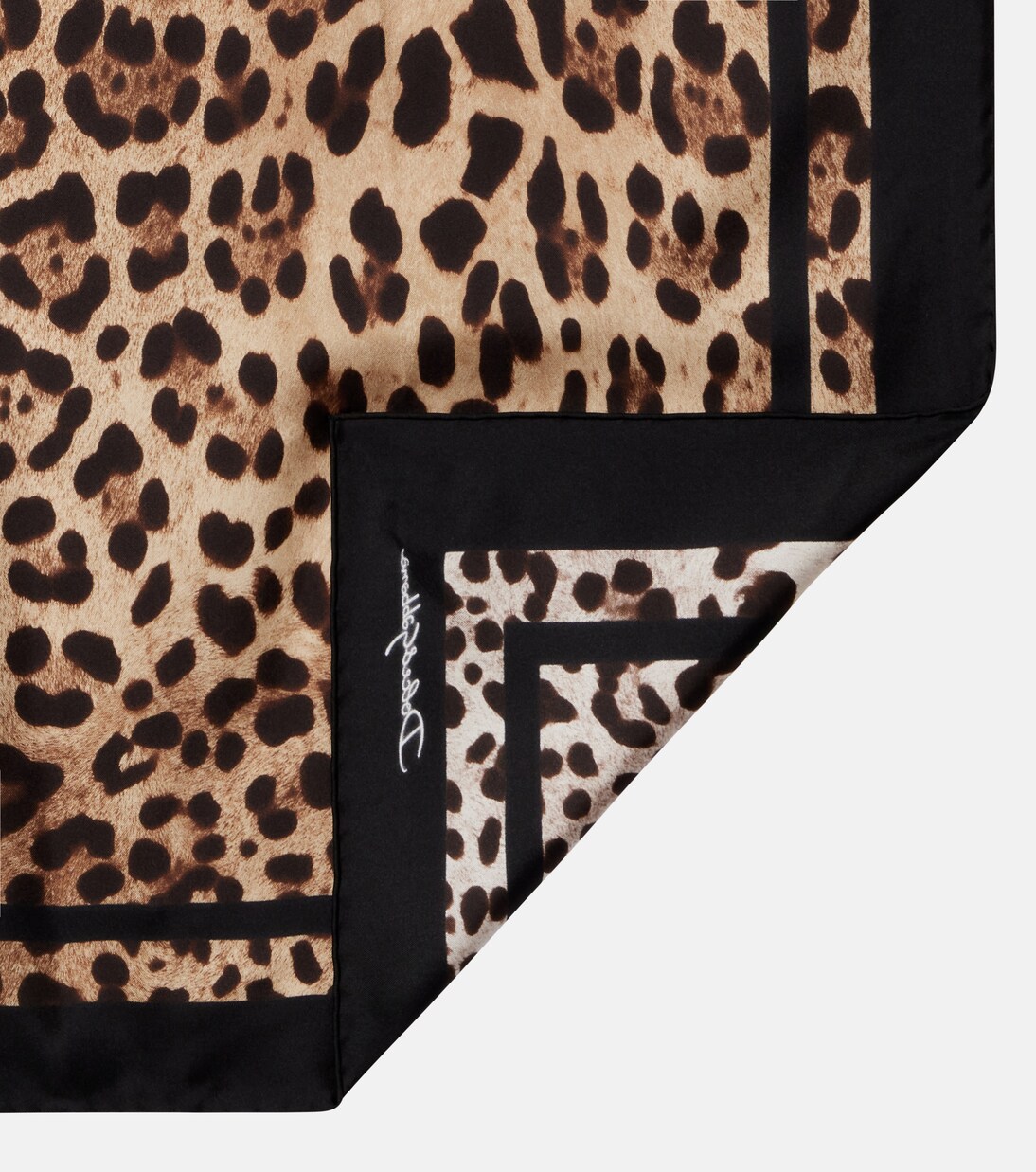 Leopard-print silk scarf | Dolce&Gabbana