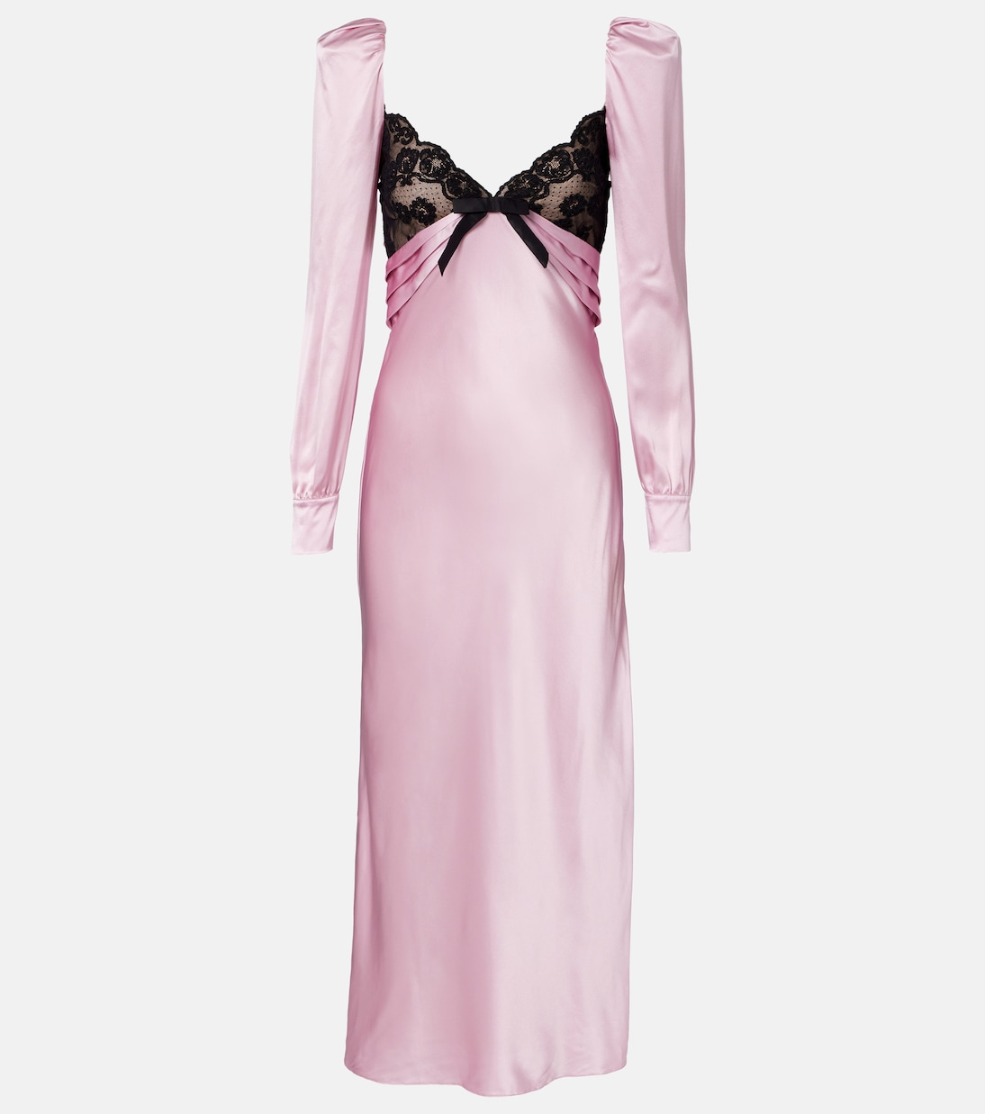 Lace-trimmed silk satin midi dress | Alessandra Rich