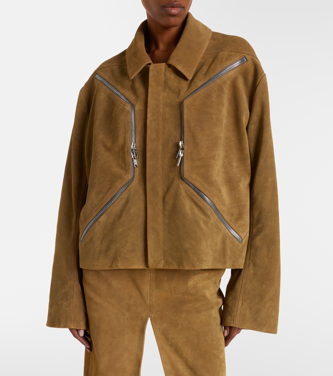 جاكيت من الجلد السويدي Blixa | Rick Owens