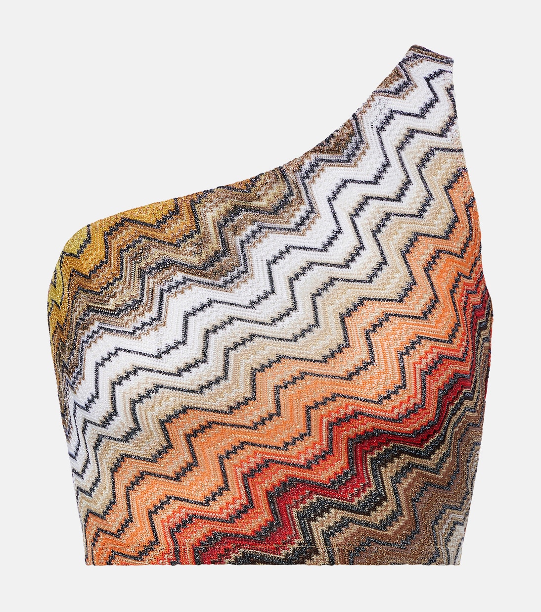 One-shoulder lamé crop top | Missoni