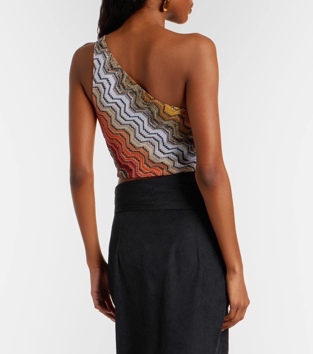 One-shoulder lamé crop top | Missoni