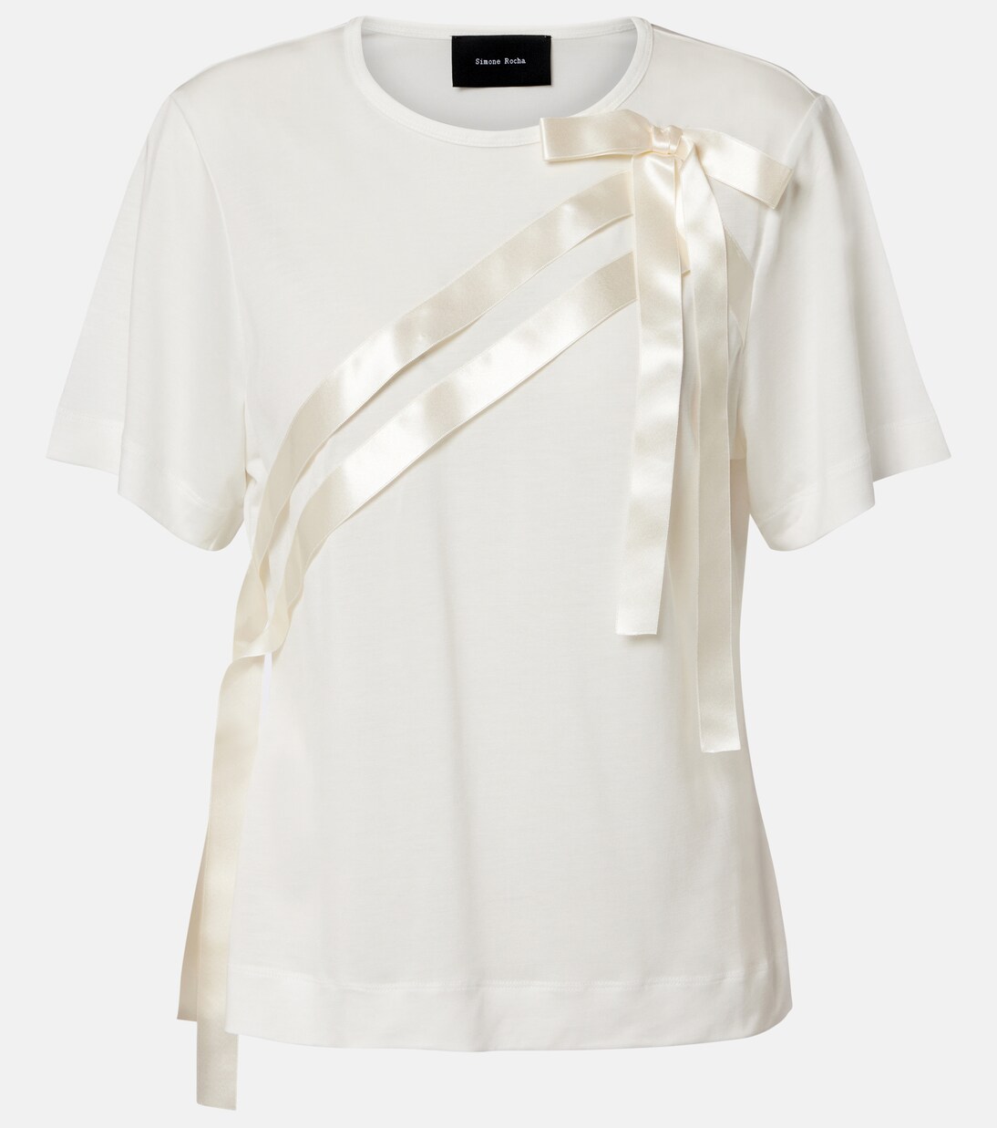 Bow-detail jersey T-shirt | Simone Rocha