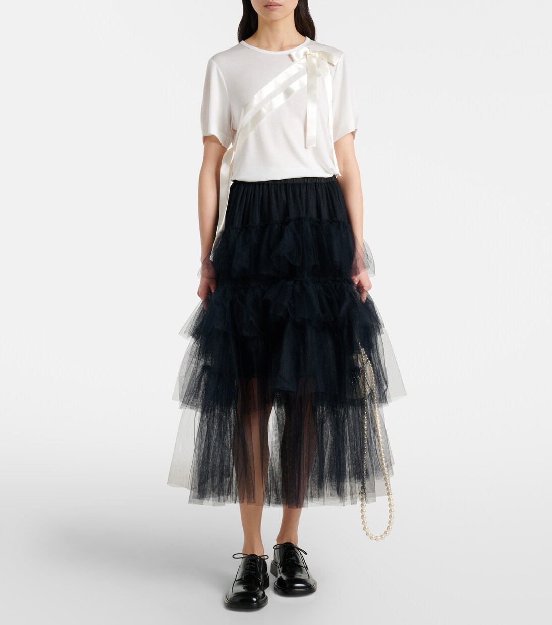 Bow-detail jersey T-shirt | Simone Rocha
