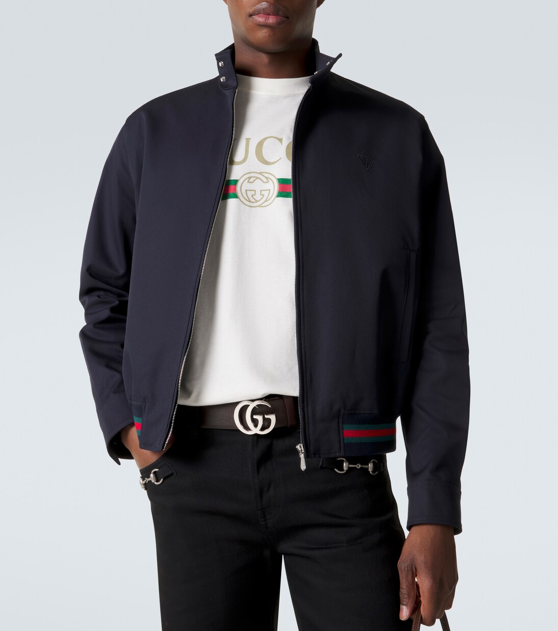 Web Stripe cotton twill jacket | Gucci
