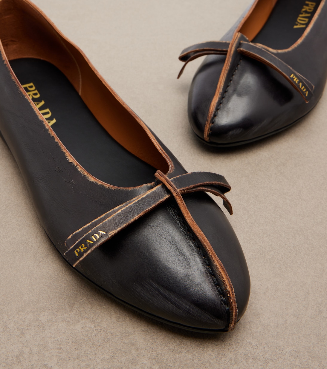 Leather ballet flats | Prada