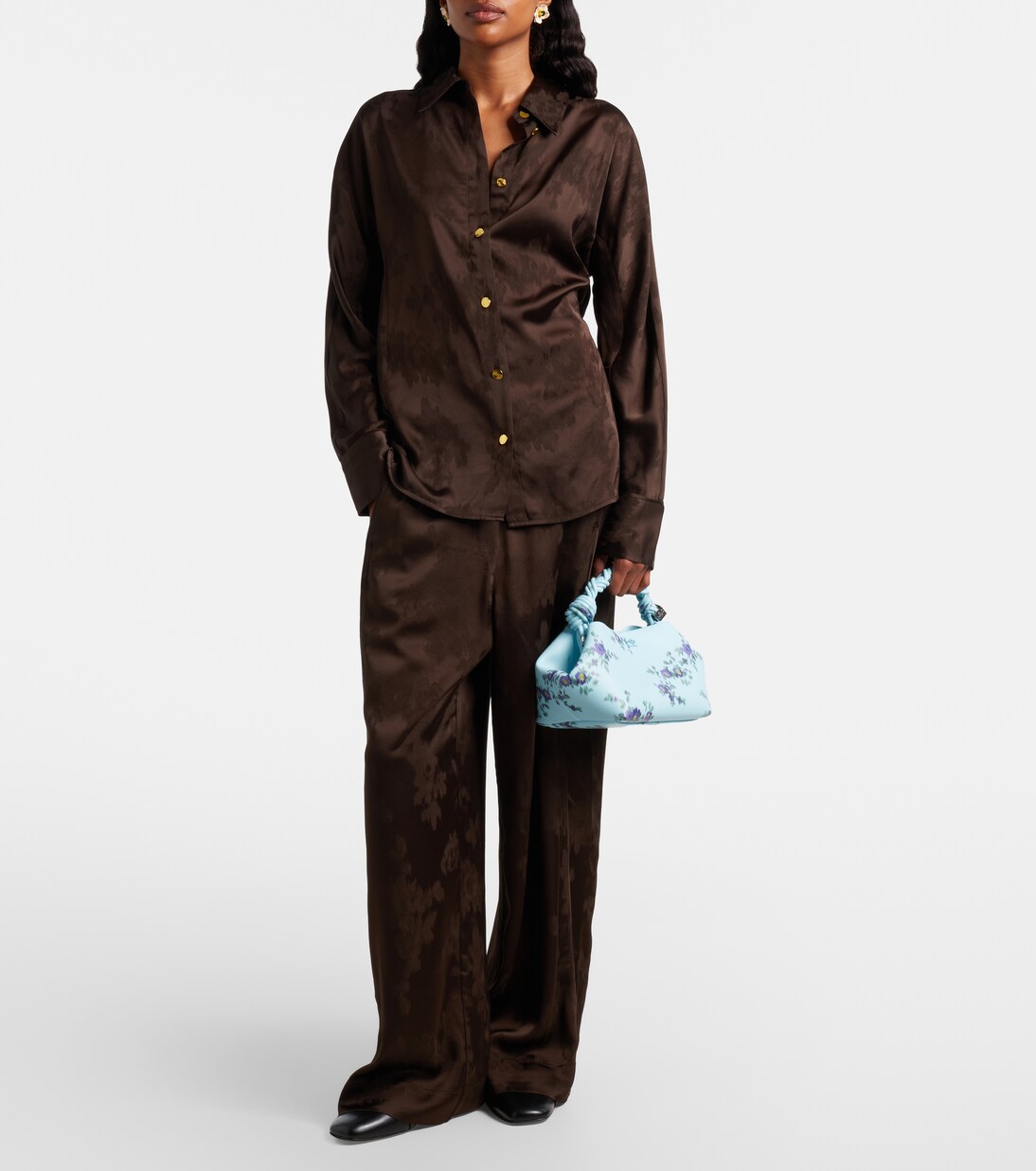 Bou Small floral top-handle bag | Ganni