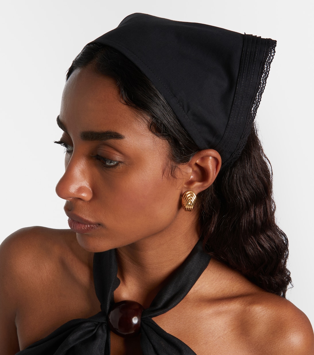 Emilia lace-trimmed cotton scarf | Faithfull