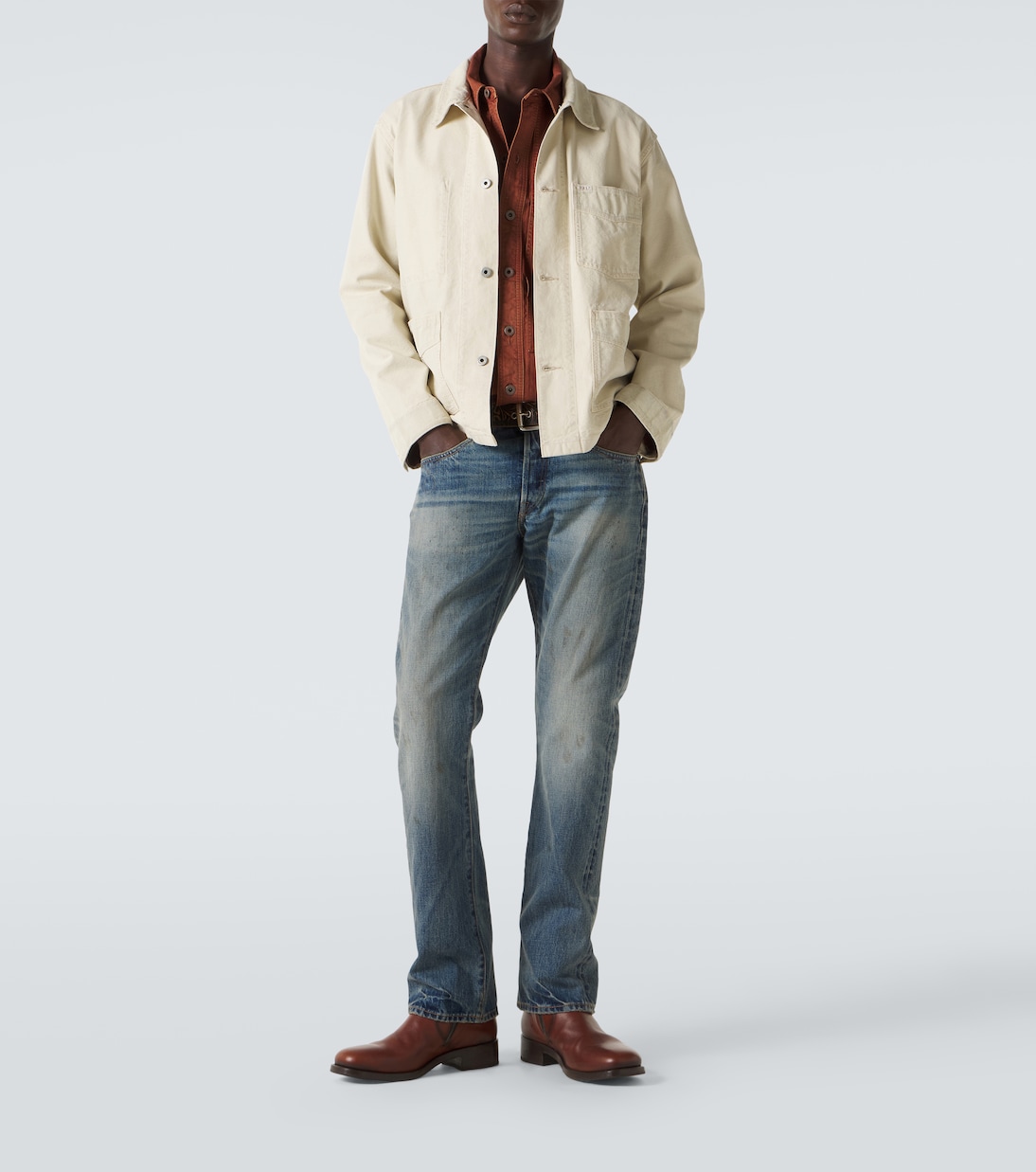 Jeansjacke mit Cord-Besatz | RRL