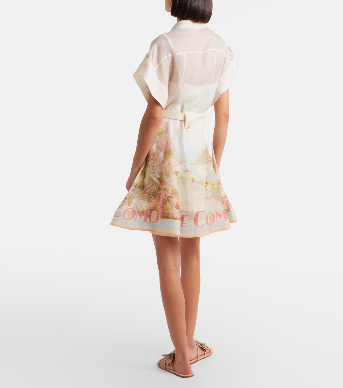 Como printed linen and silk shirt dress | Zimmermann