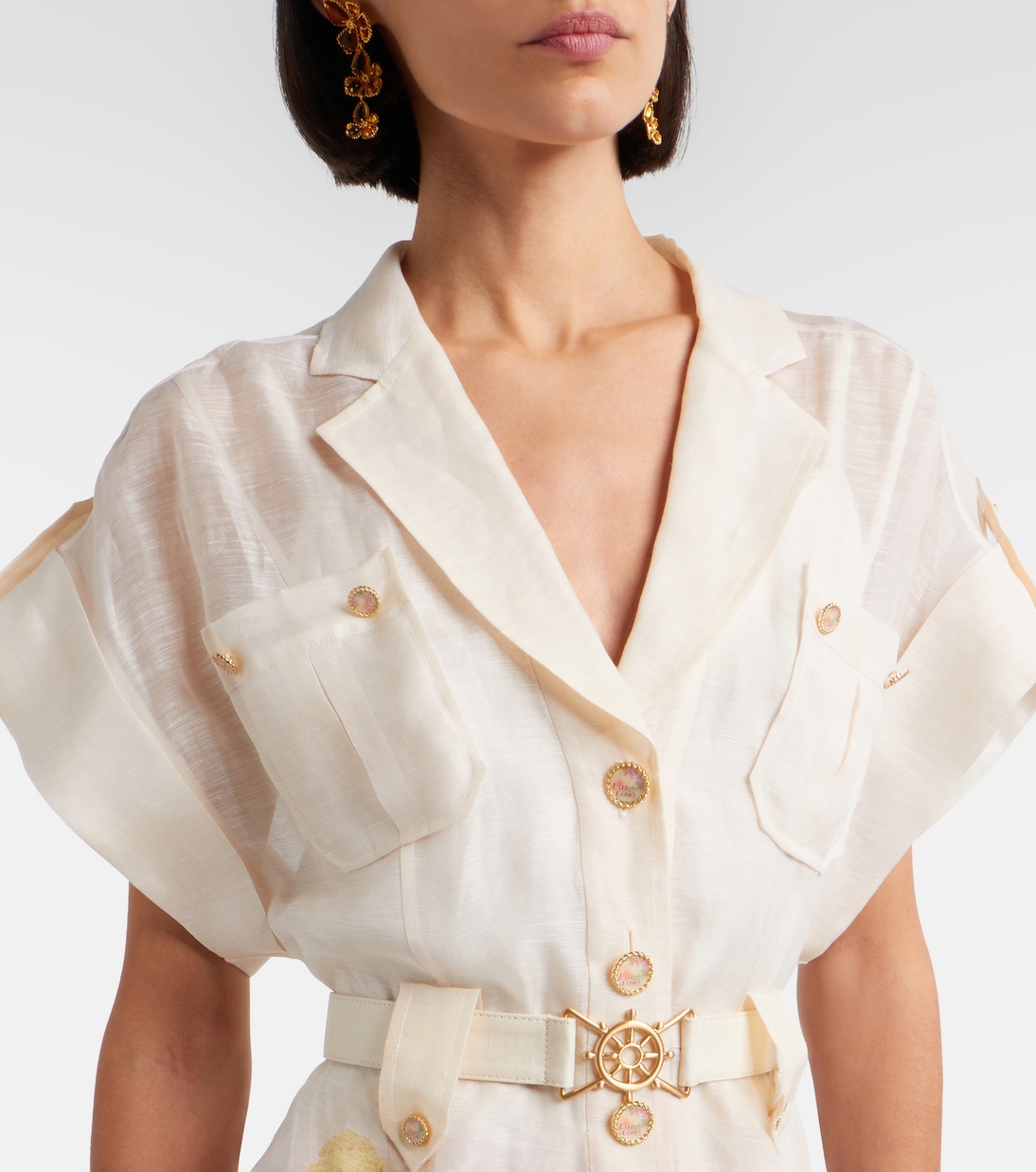 Como printed linen and silk shirt dress | Zimmermann