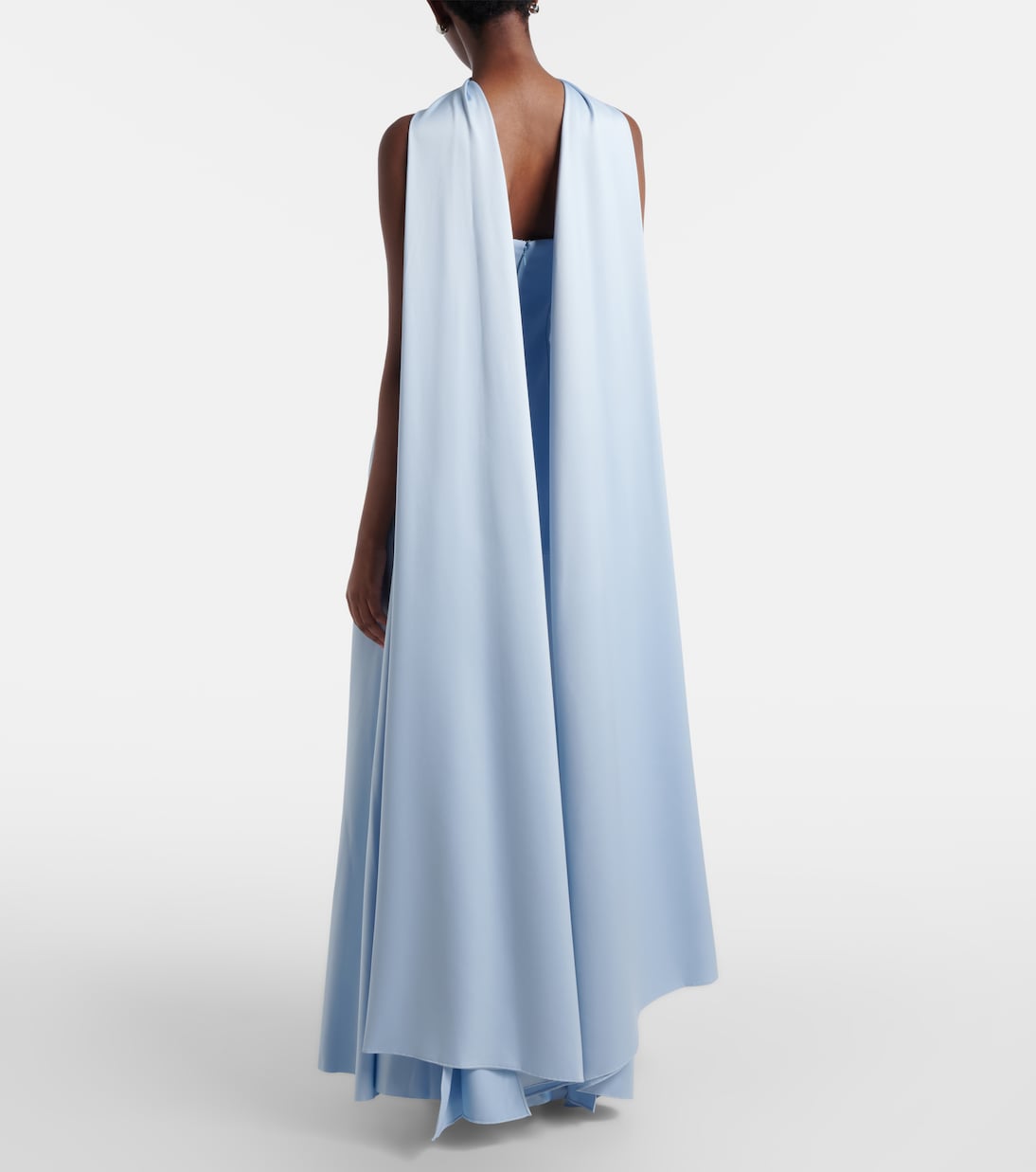 Cece halterneck crêpe and satin gown | Solace London