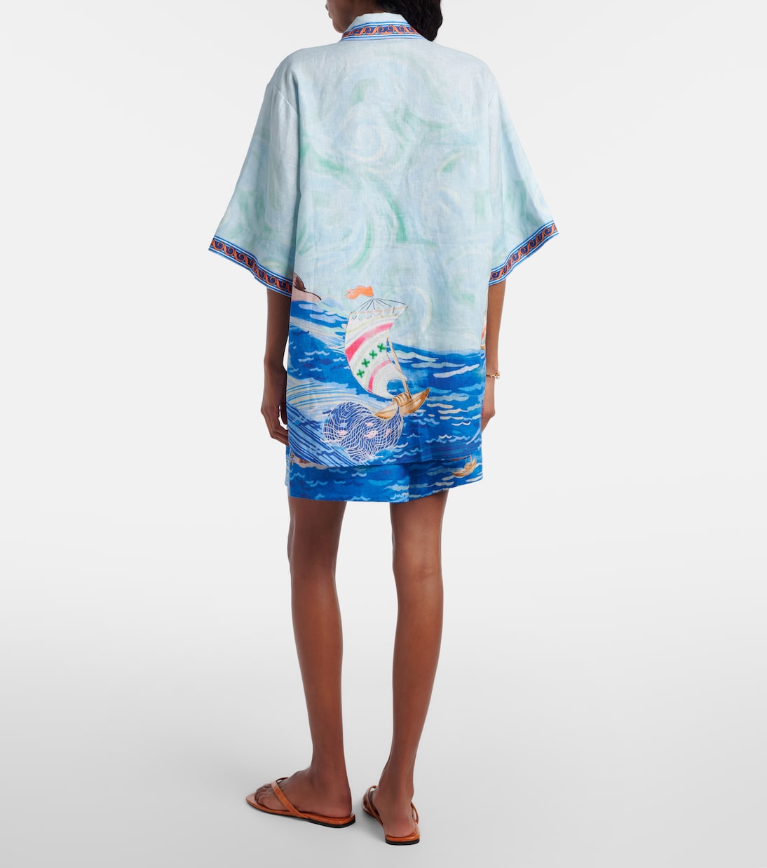 Shorts in lino con stampa | Alémais