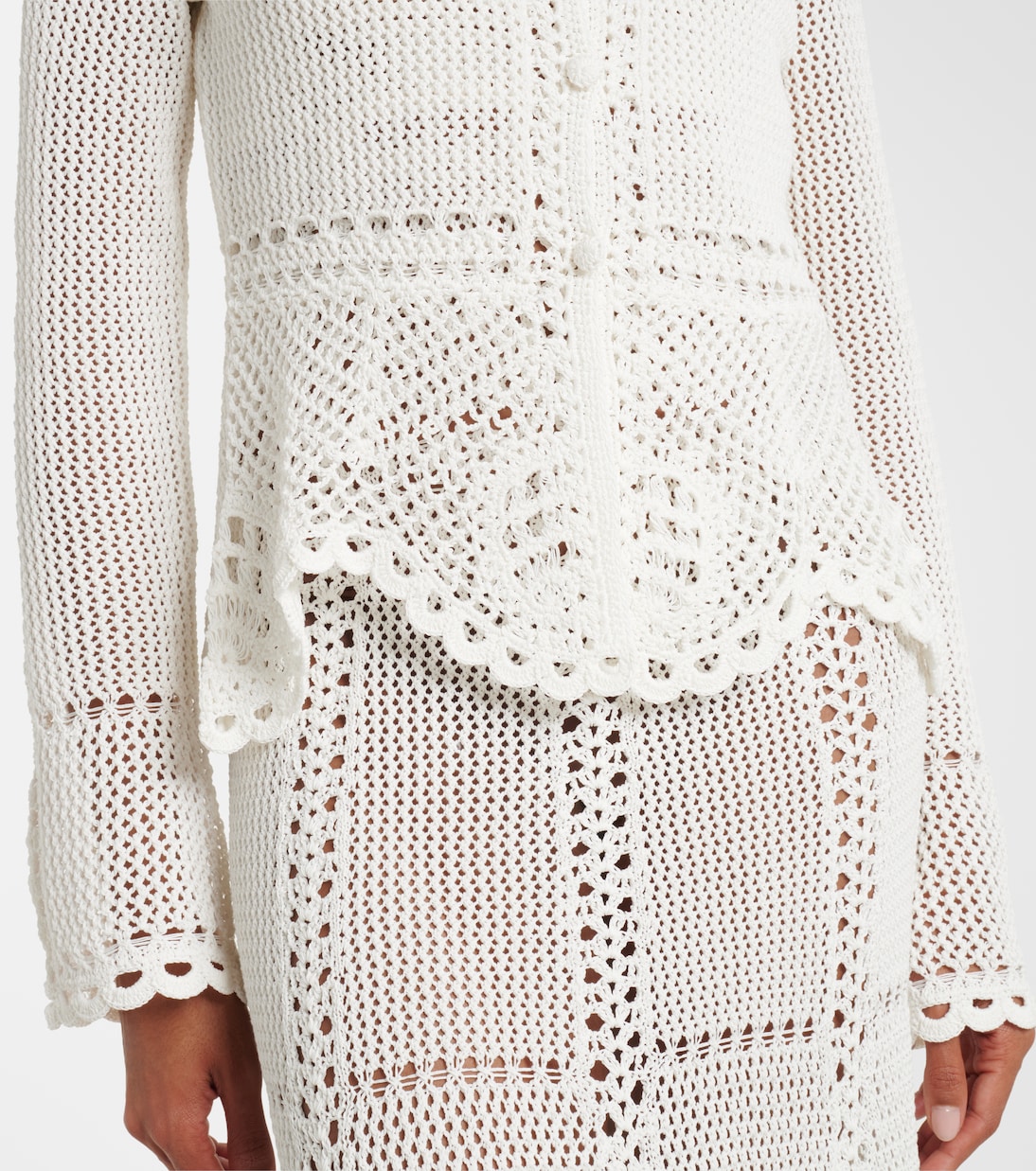 Crochet cotton cardigan | Erdem