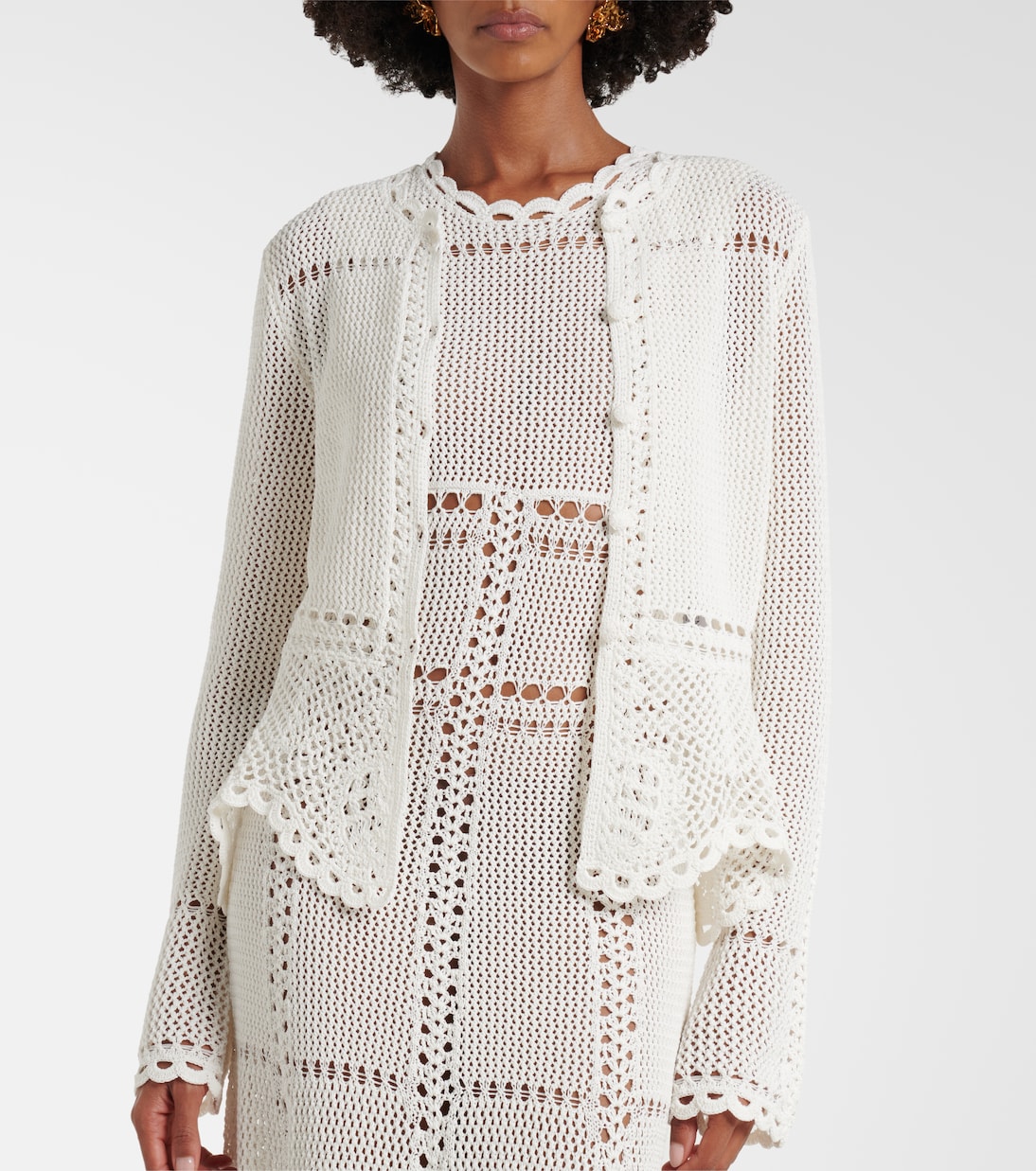 Crochet cotton cardigan | Erdem