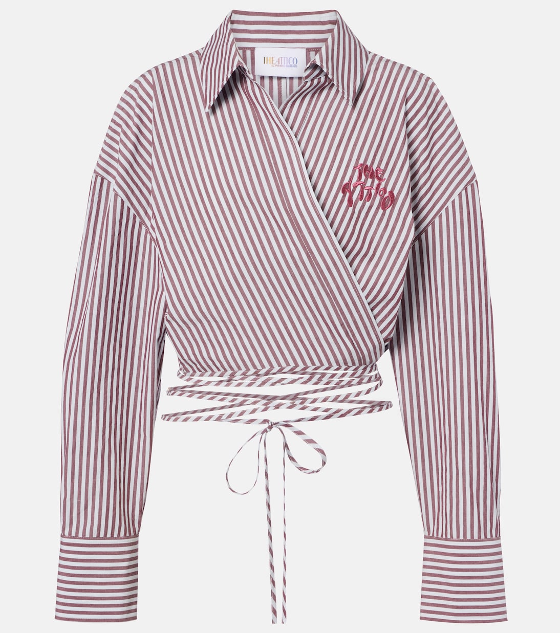 Top envolvente de algodón a rayas | The Attico