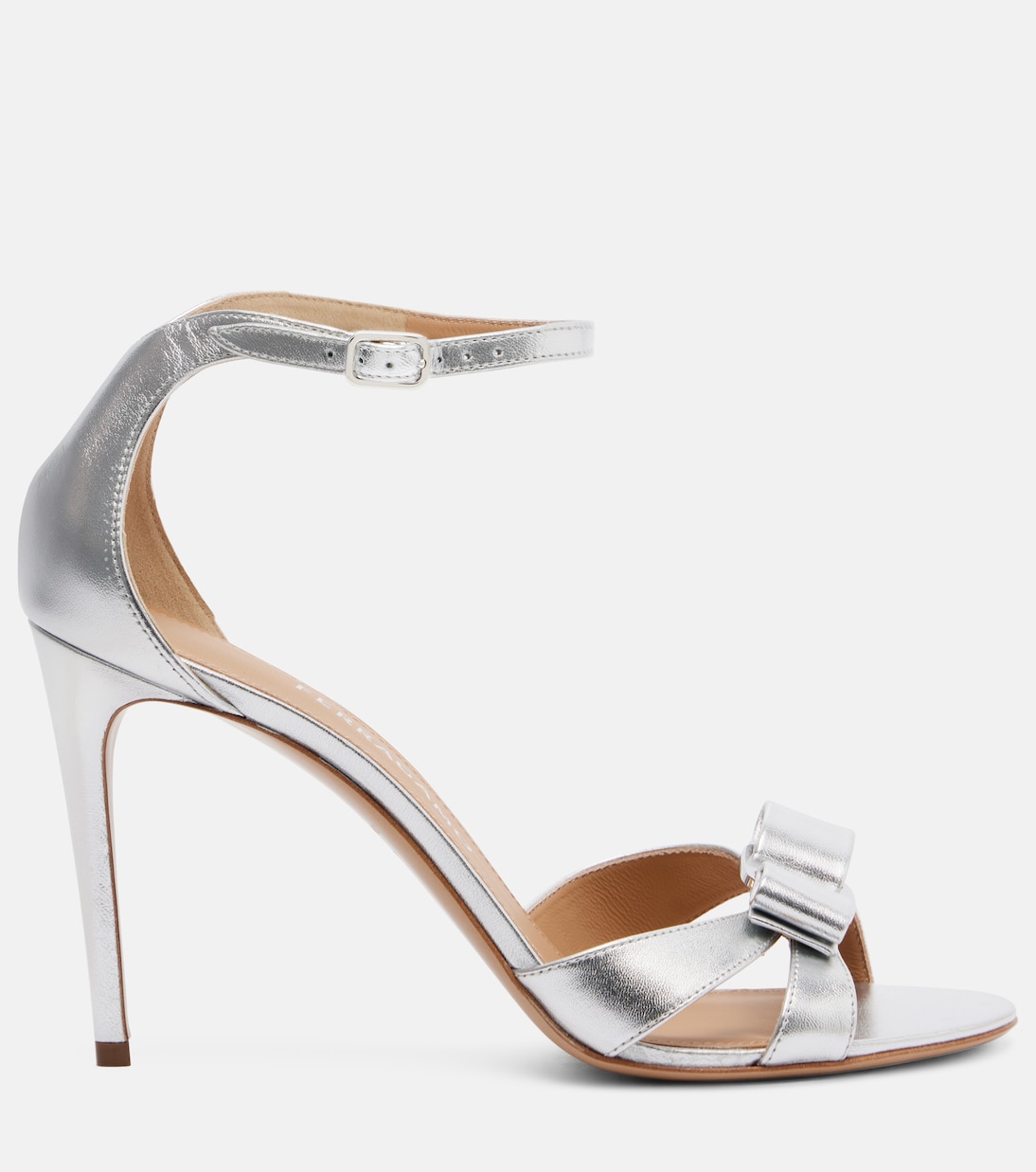 Sandalias de piel metalizadas con lazo | Ferragamo