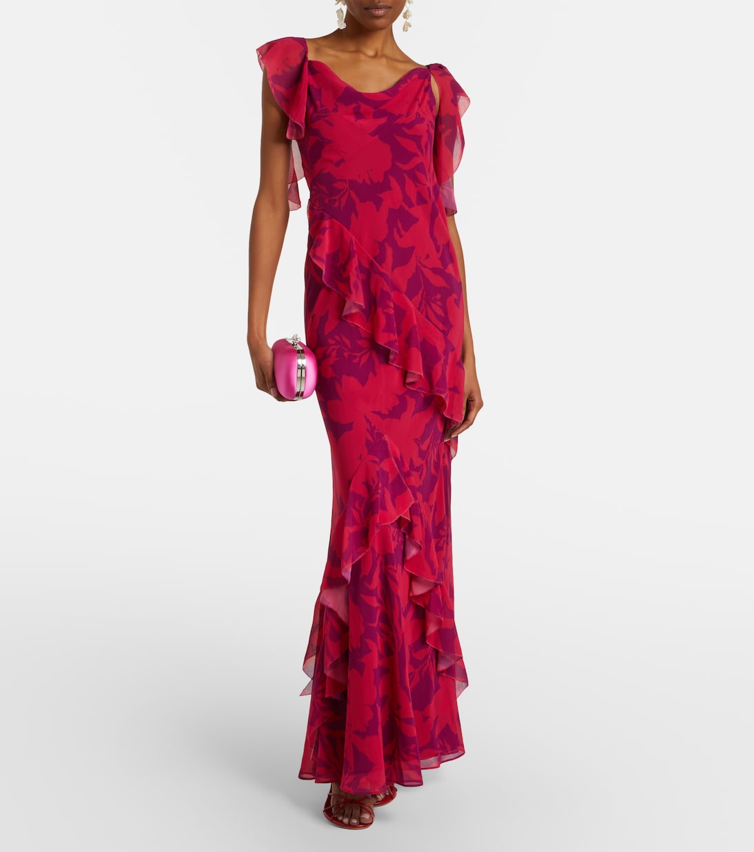 Ruffled floral maxi dress | Self-Portrait